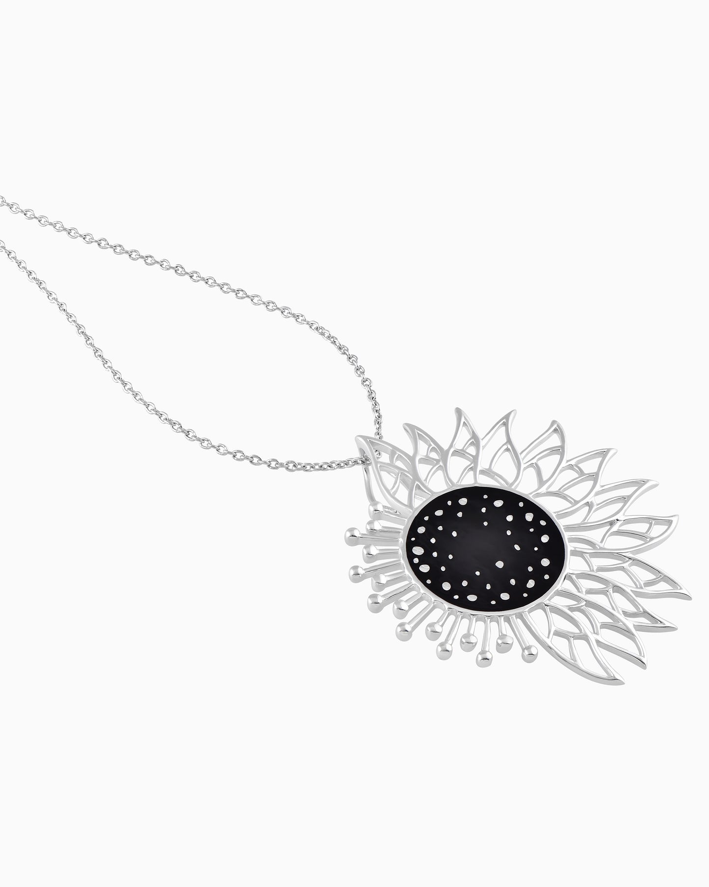 Black Frostlight Eclipse Sun Pendant