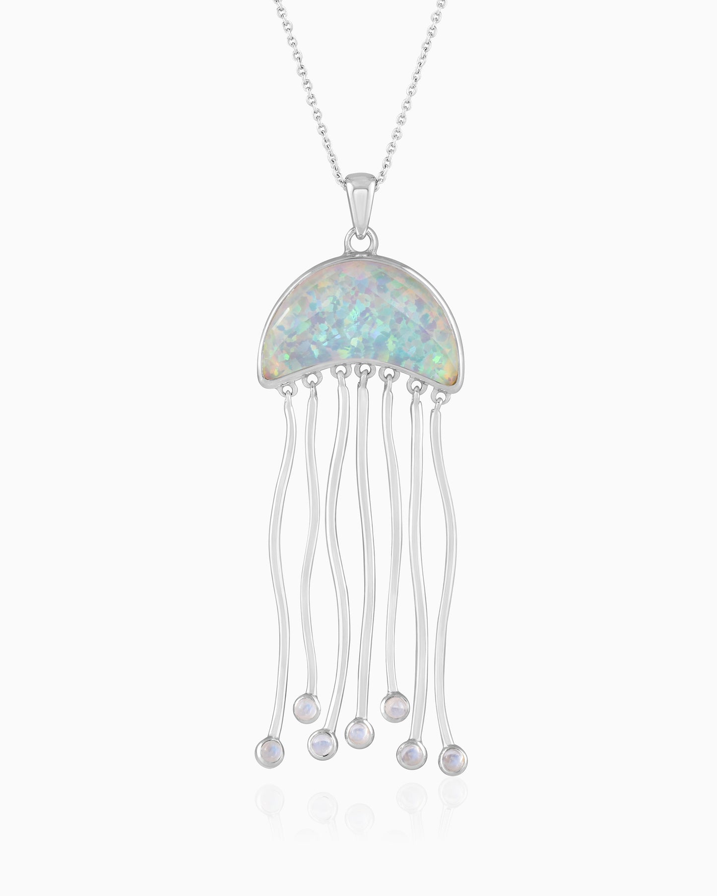 Whispers Beneath Waves Hold a Jellyfish Pendant