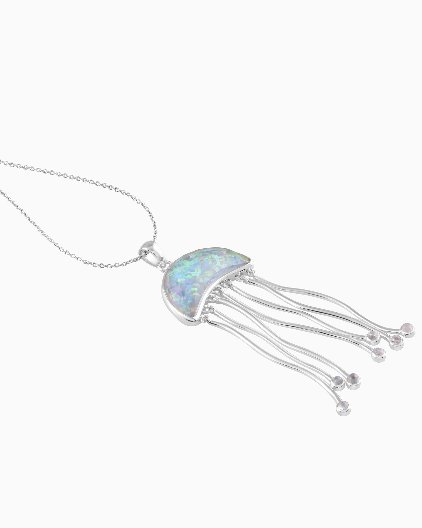 Whispers Beneath Waves Hold a Jellyfish Pendant