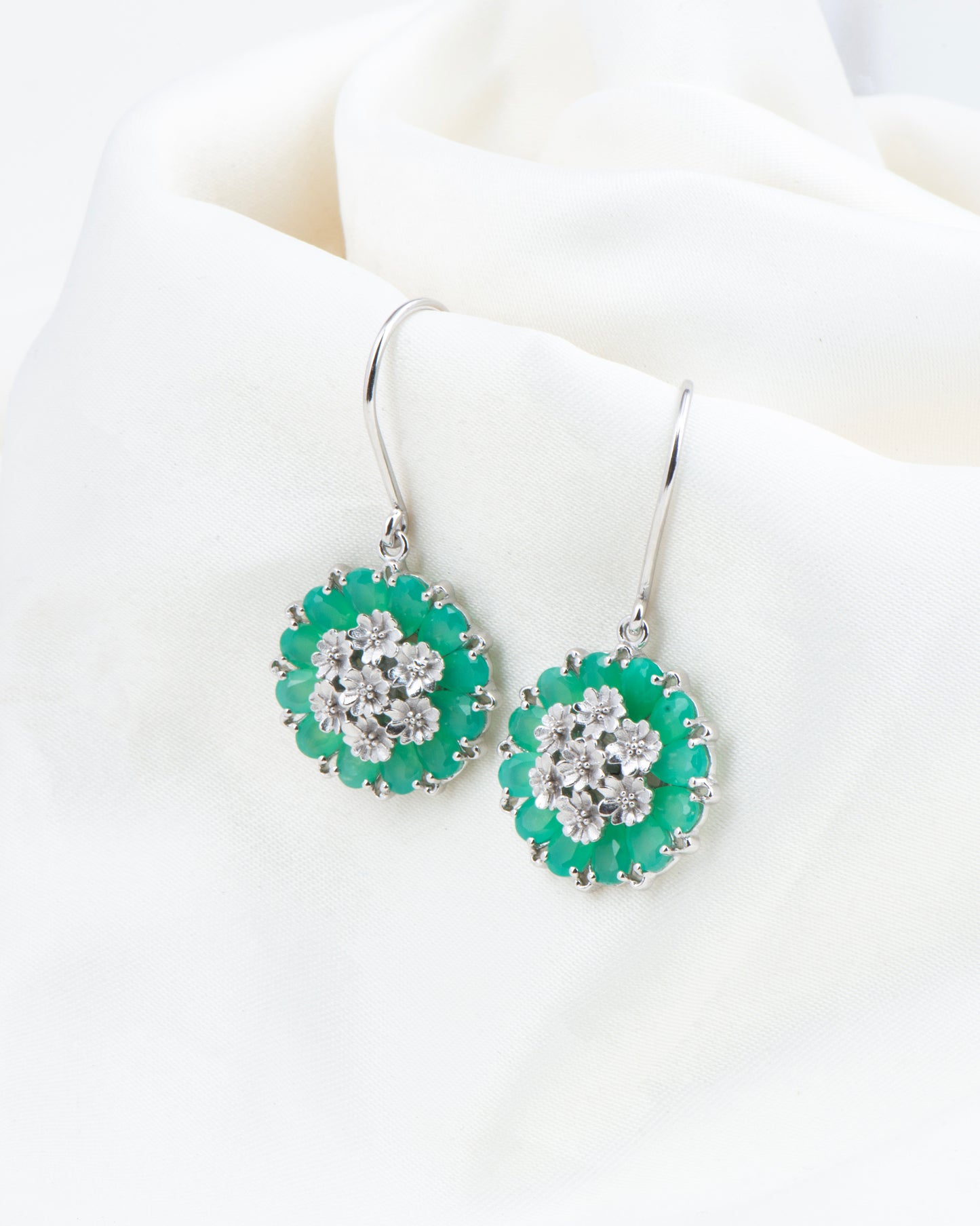 Tatiana Petal Earrings – Chrysoprase Edition