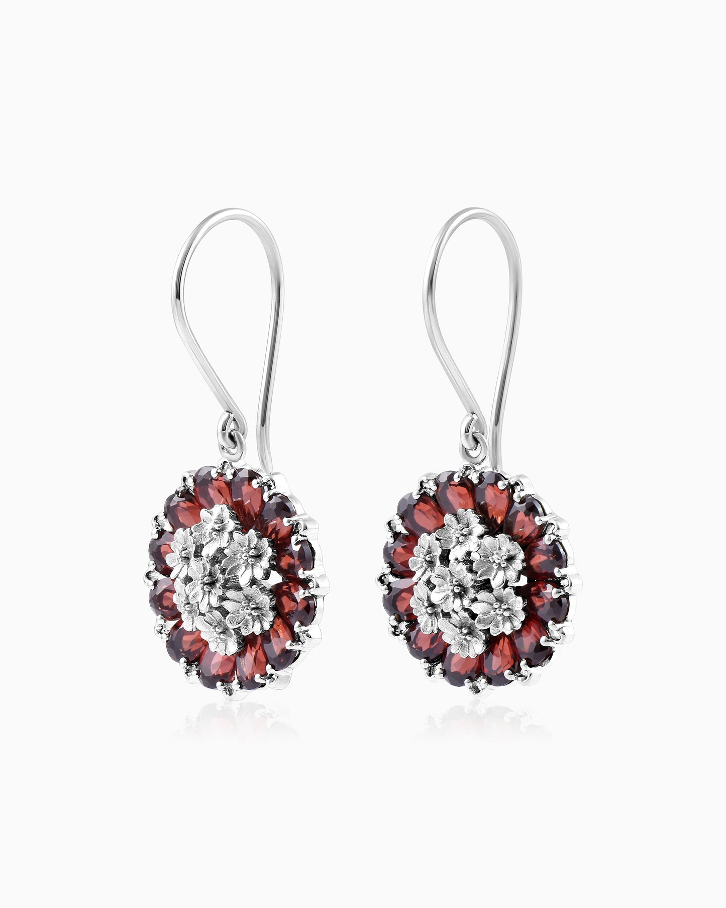Tatiana Petal Earrings – Garnet Edition