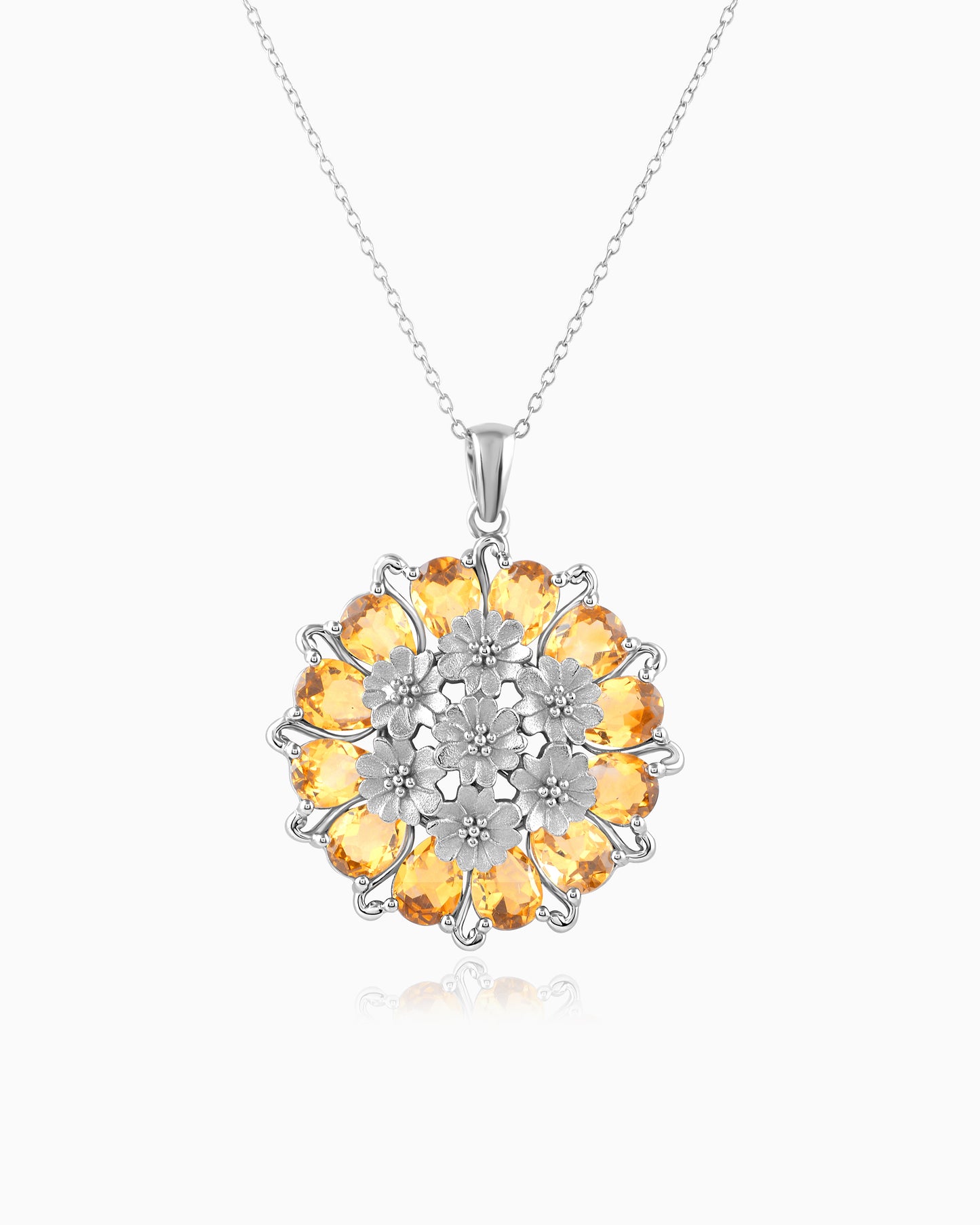 Tatiana Petal Pendant - Citrine Edition