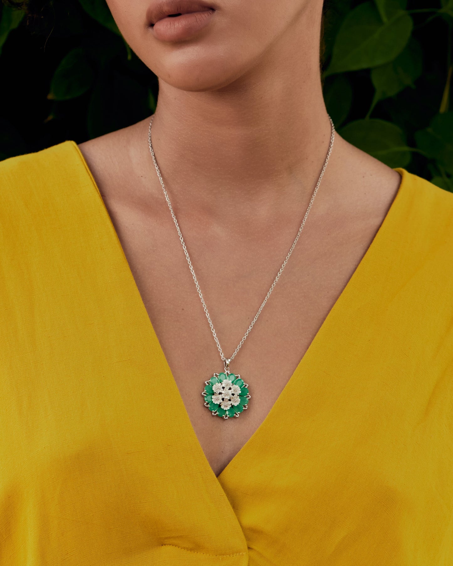 Tatiana Petal Pendant - Chrysoprase Edition