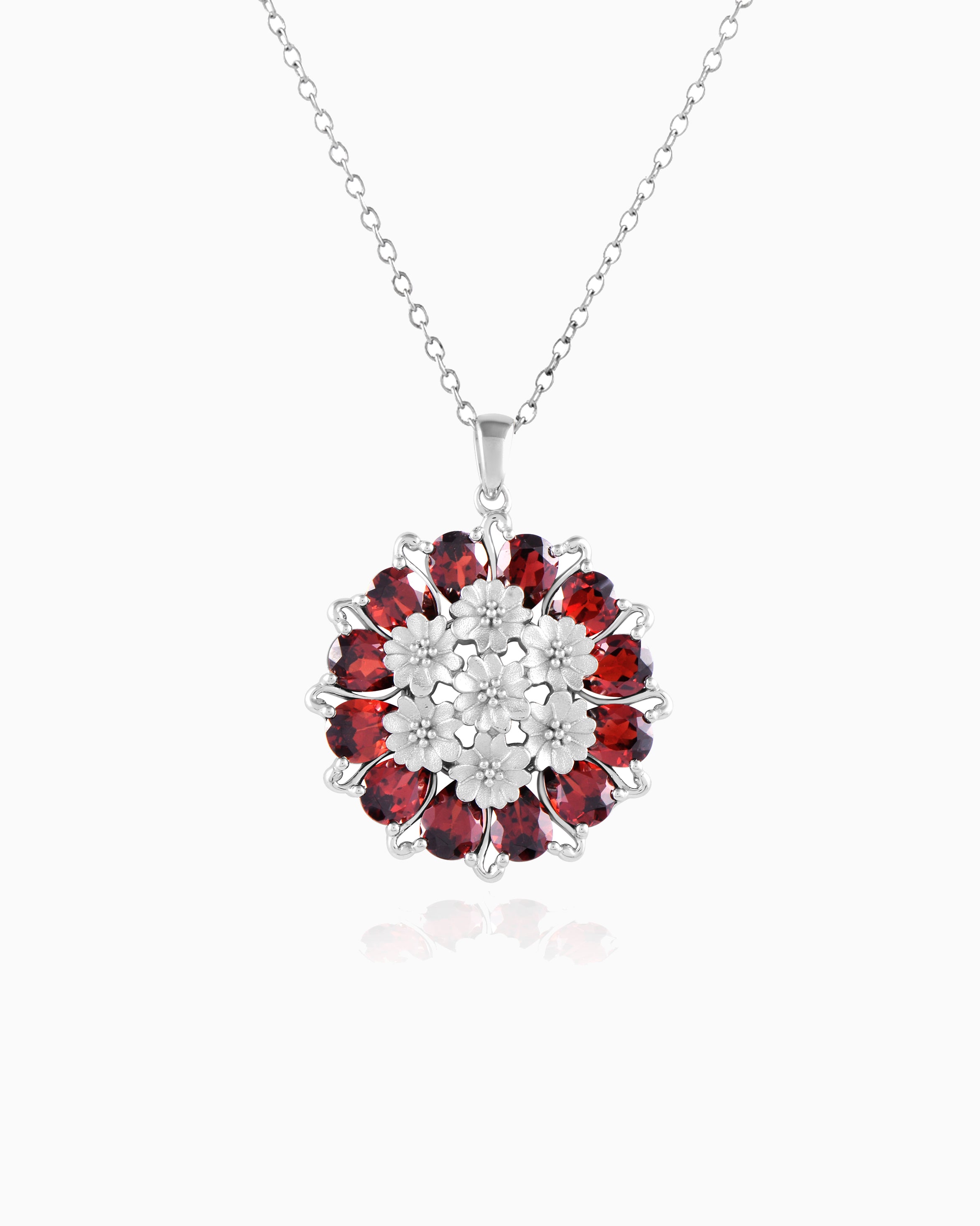 Tatiana Petal Pendant - Garnet Edition