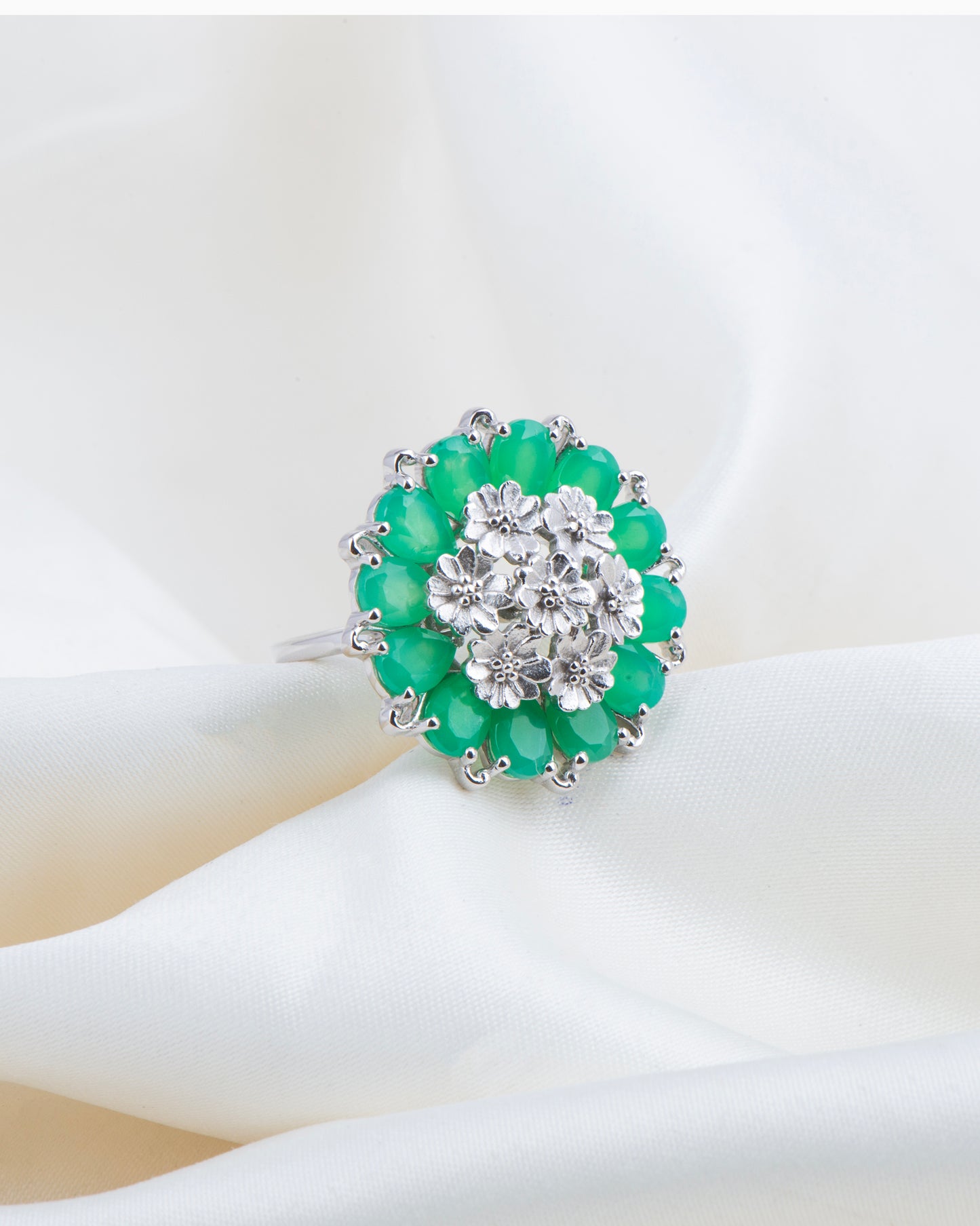 Tatiana Petal Ring- Chrysoprase Edition