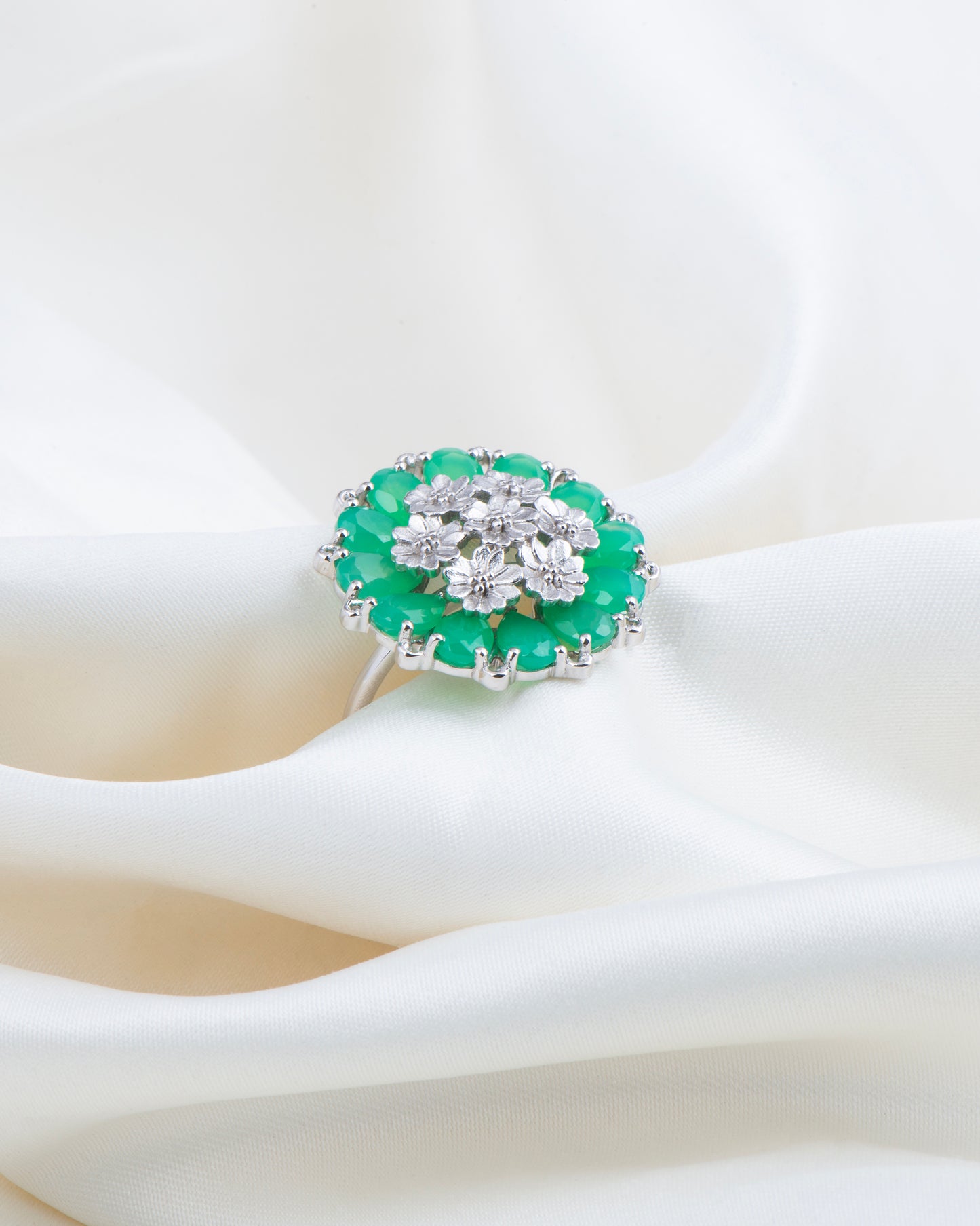 Tatiana Petal Ring- Chrysoprase Edition