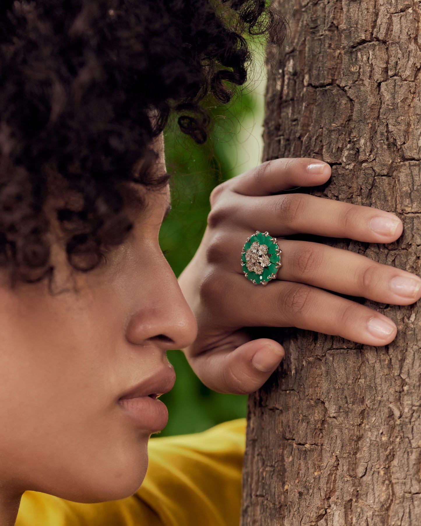 Tatiana Petal Ring- Chrysoprase Edition