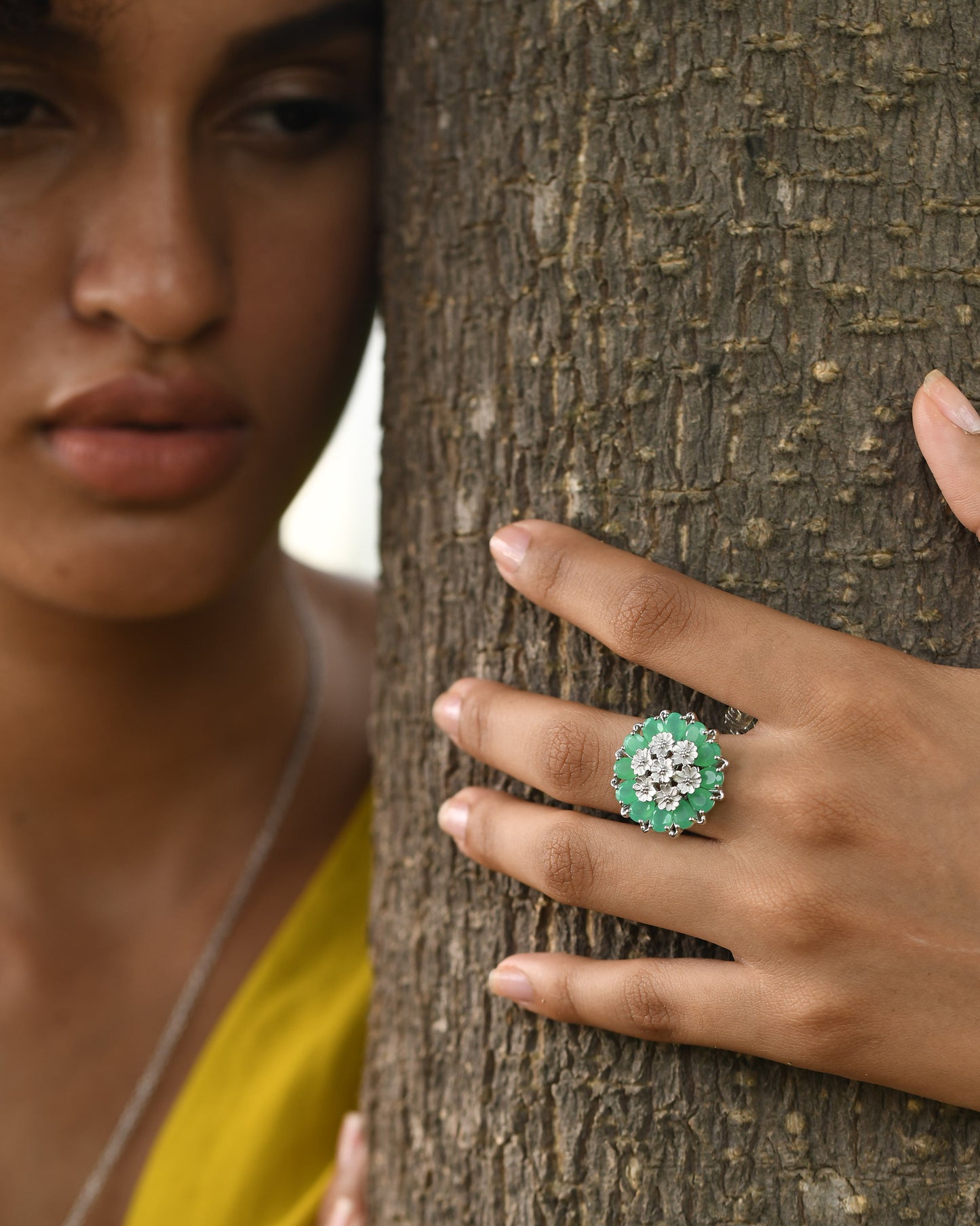 Tatiana Petal Ring- Chrysoprase Edition