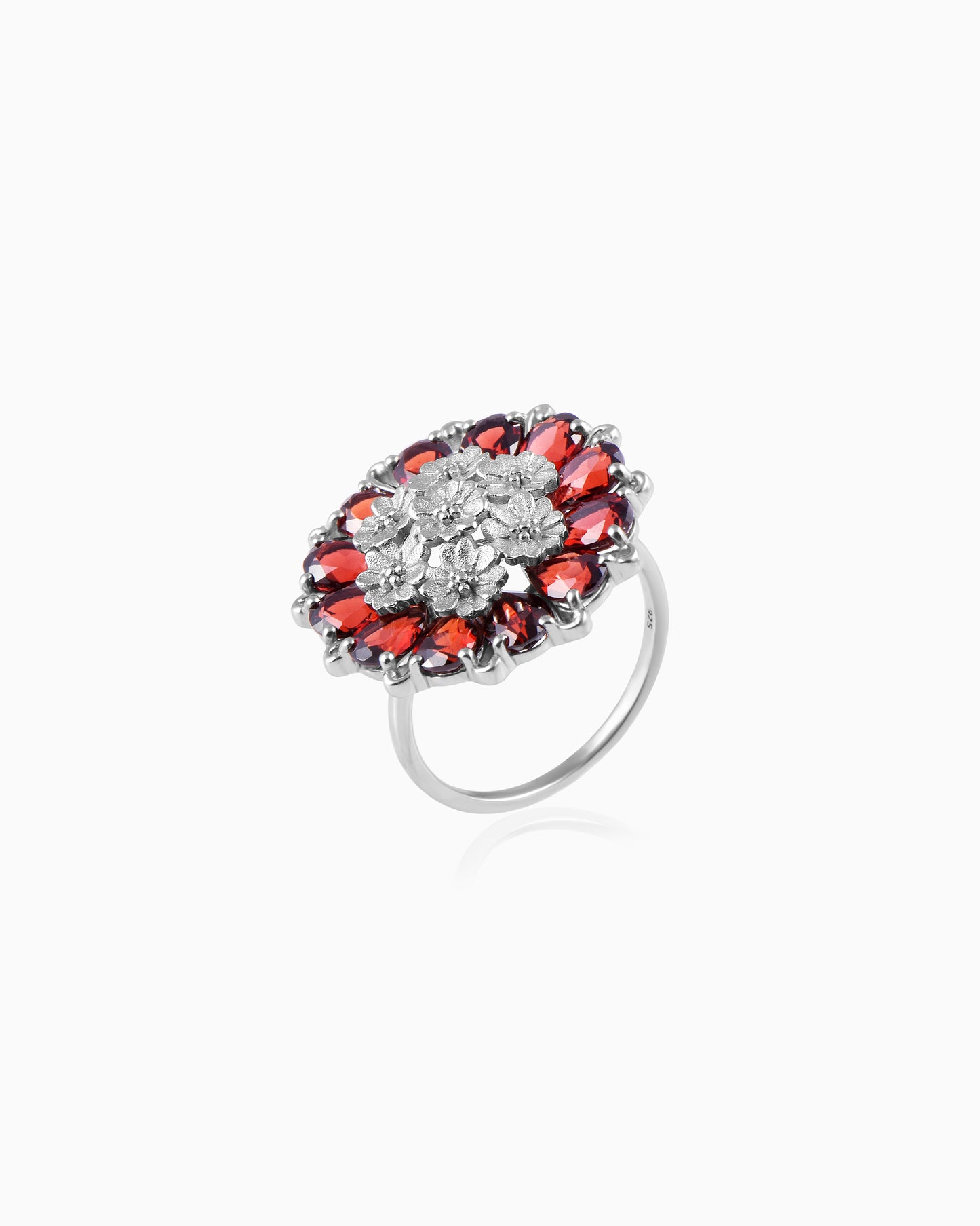 Tatiana Petal Ring- Garnet Edition