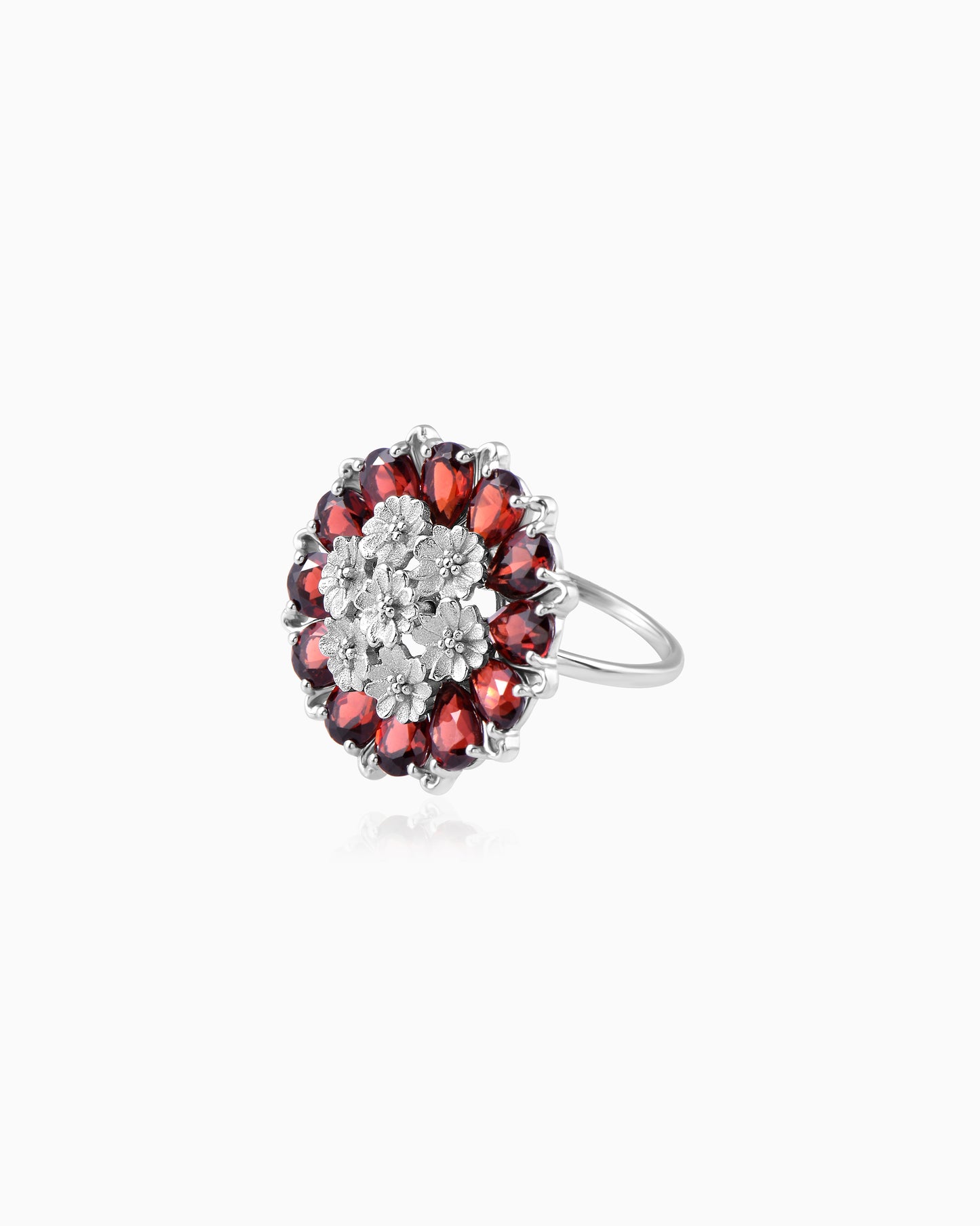 Tatiana Petal Ring- Garnet Edition