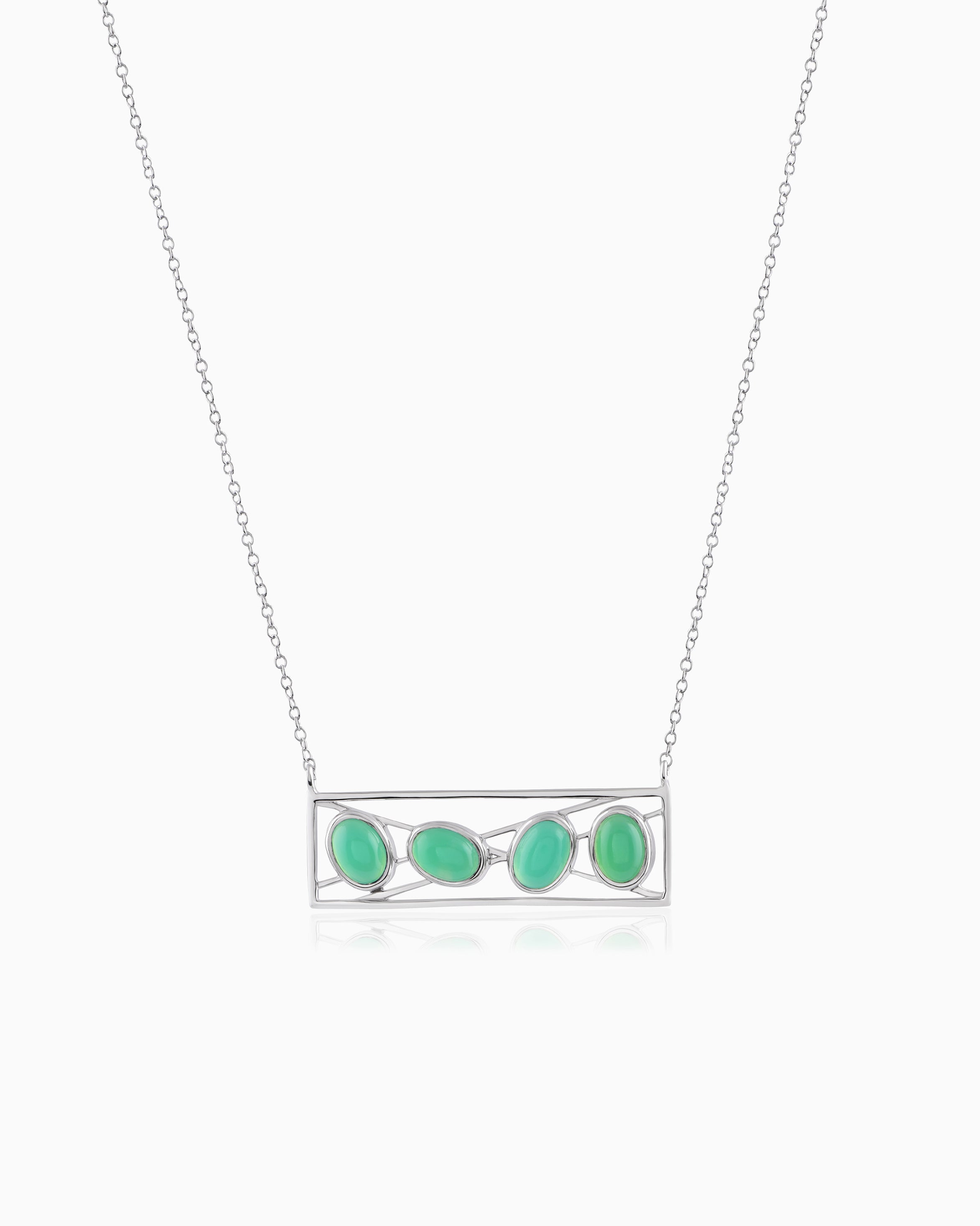 Moss Pebble Necklace 18"
