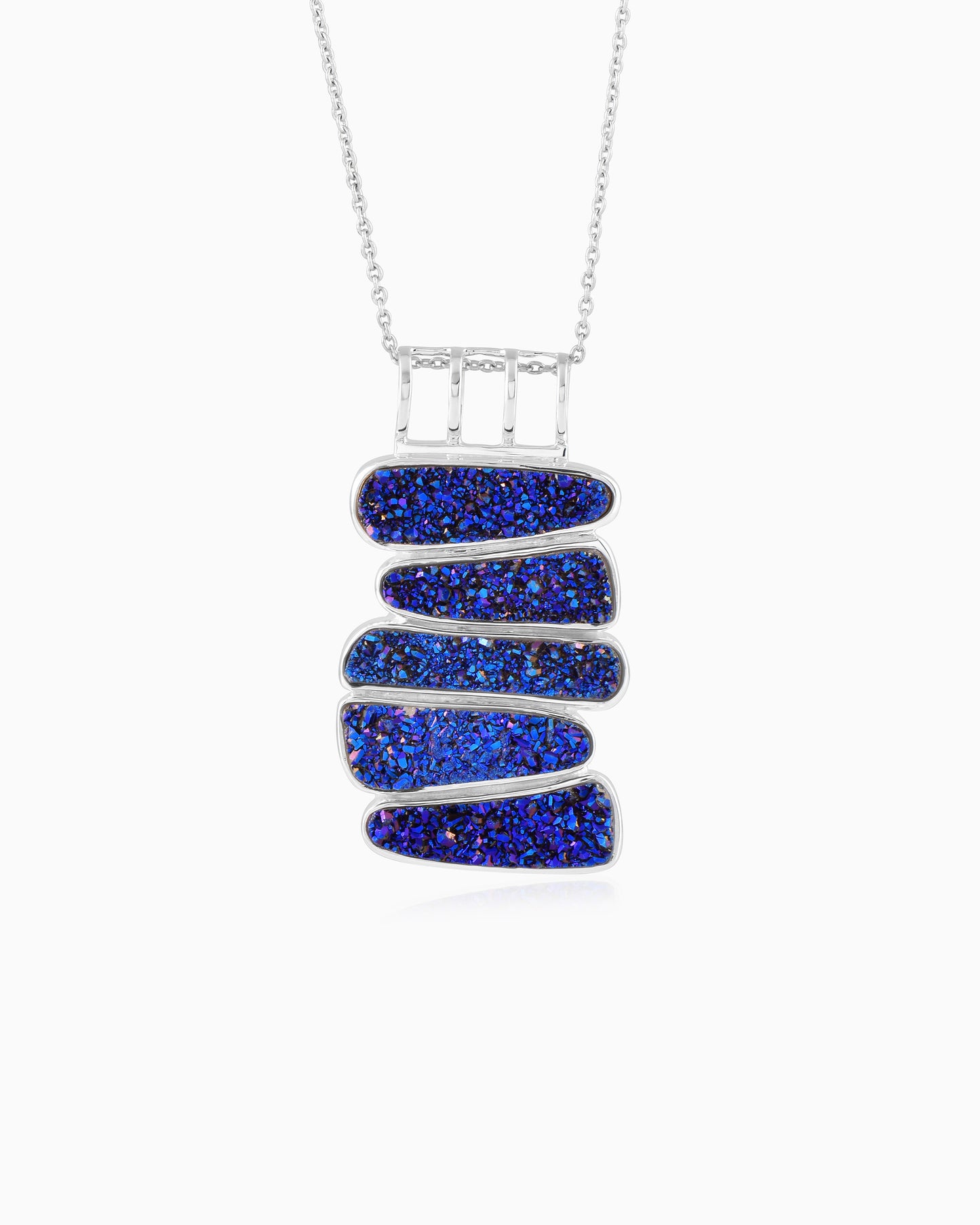 Stacked imperial shimiring pebbeles Pendant
