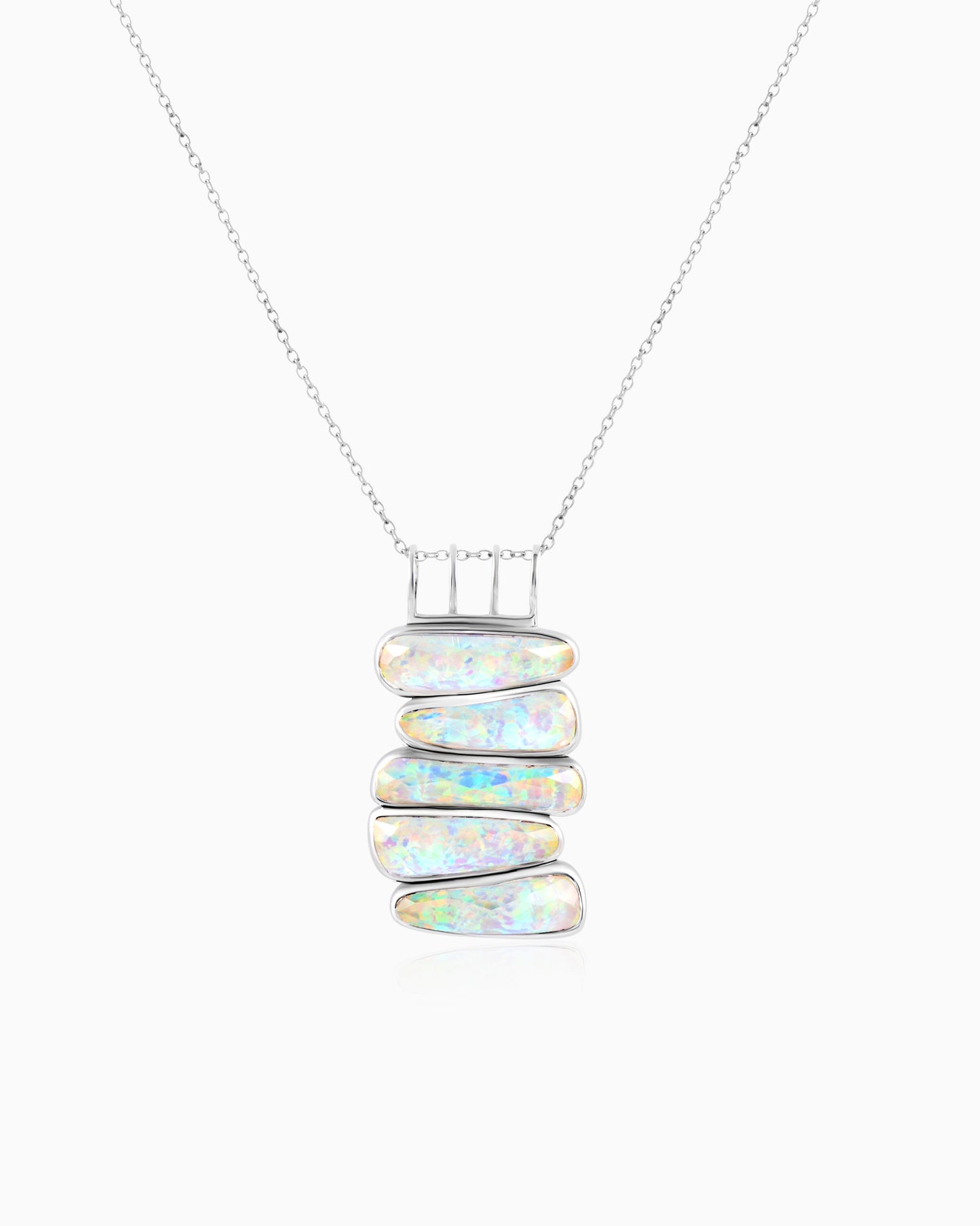 Stacked Opalescent pebbels Pendant