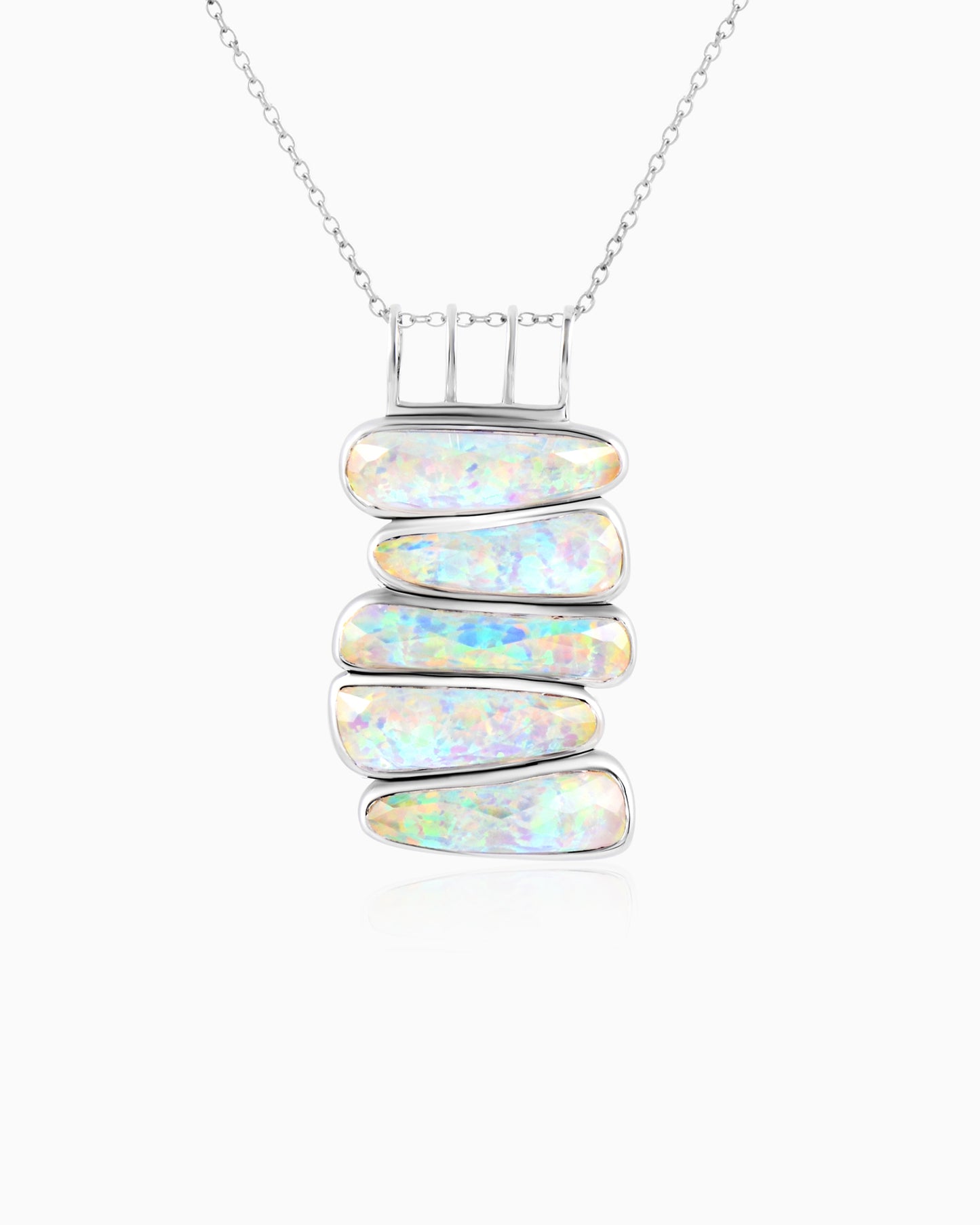 Stacked Opalescent pebbels Pendant