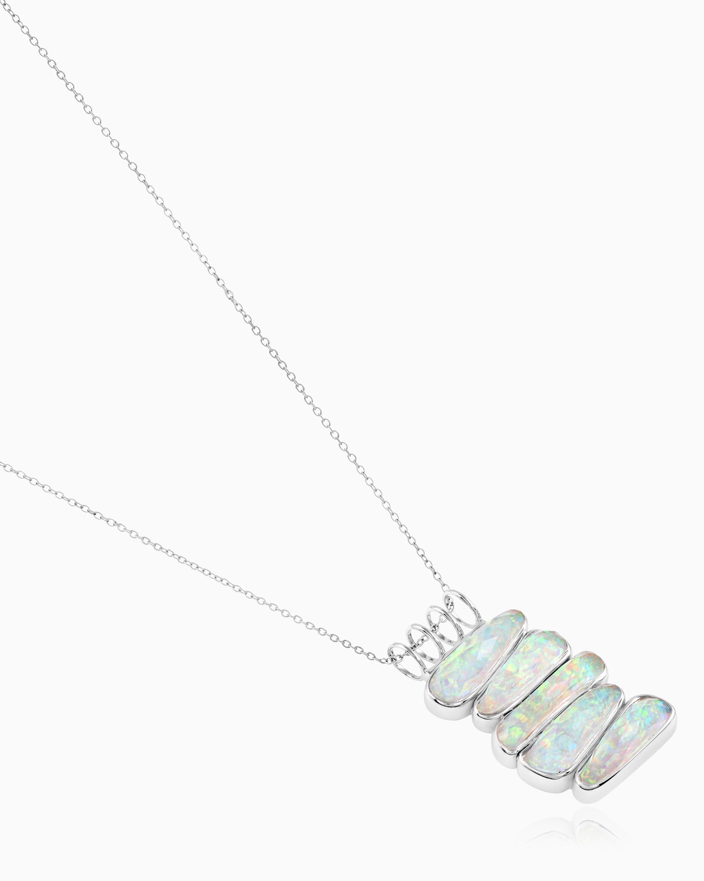 Stacked Opalescent pebbels Pendant
