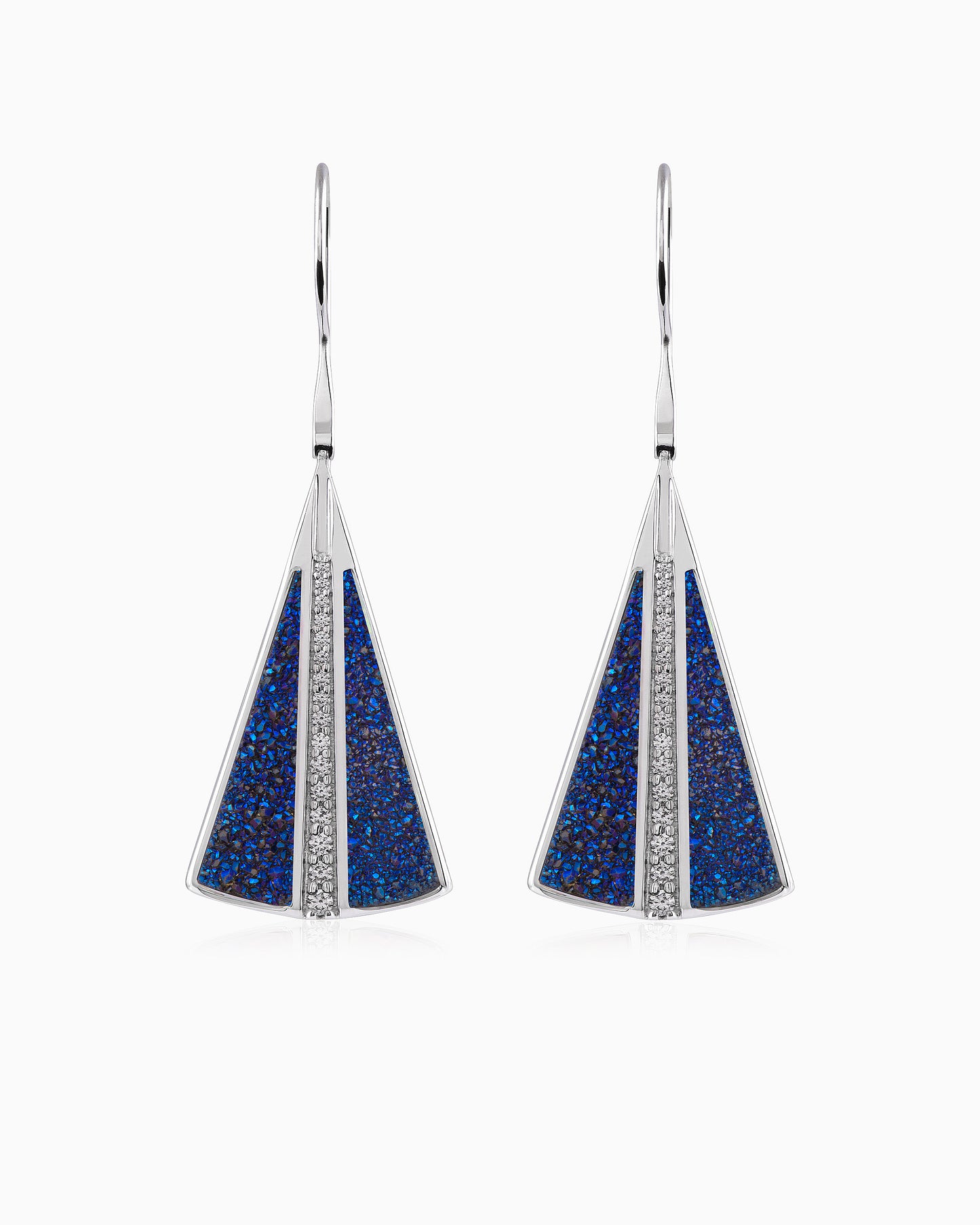Sapphire Drusy Drop Earrings