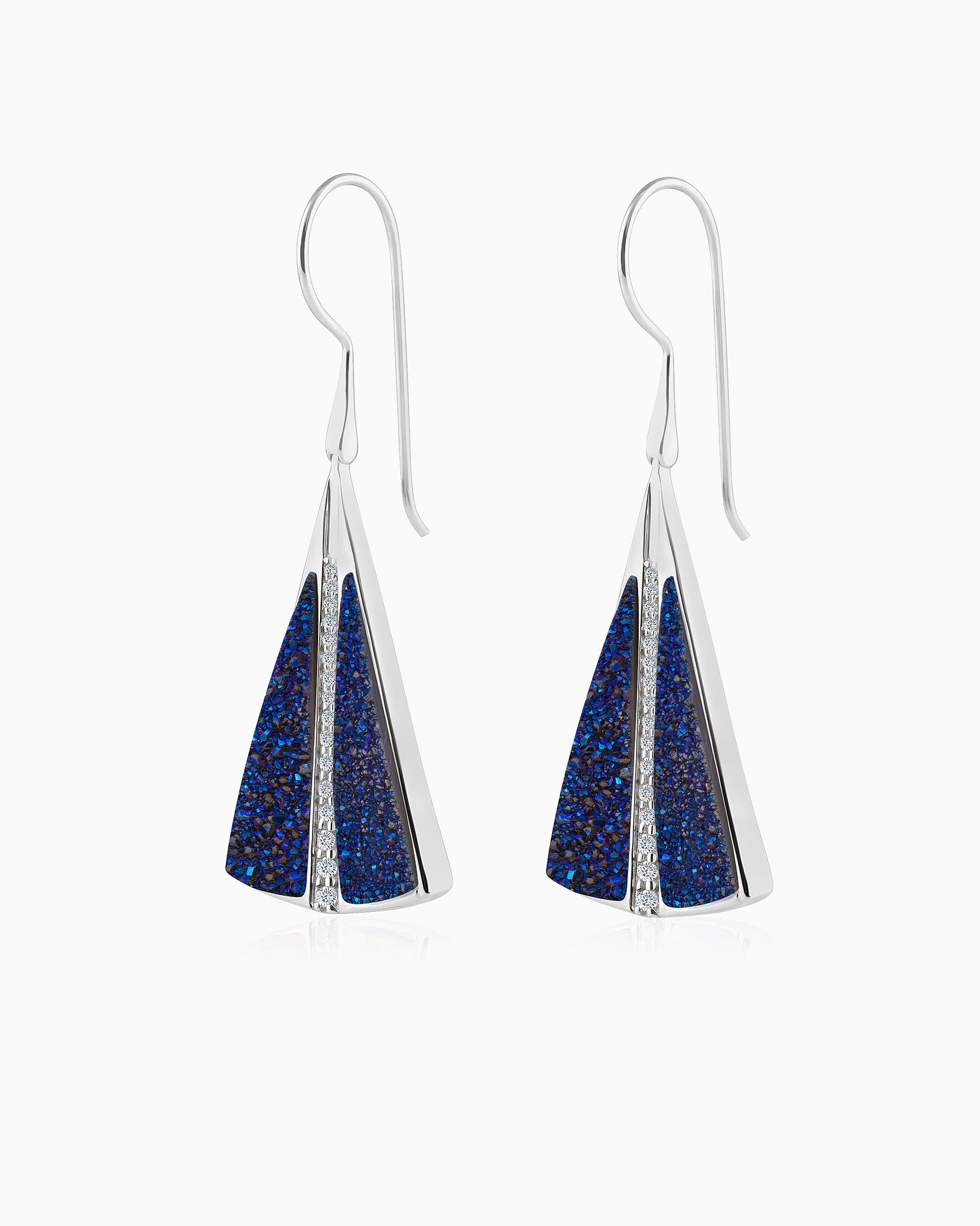 Sapphire Drusy Drop Earrings