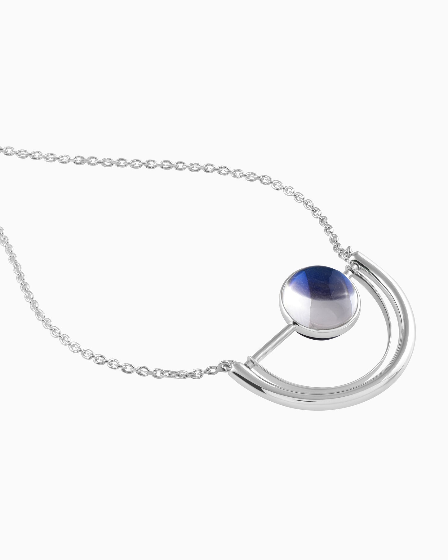Galeleian Two Faced Moon Necklace 18"