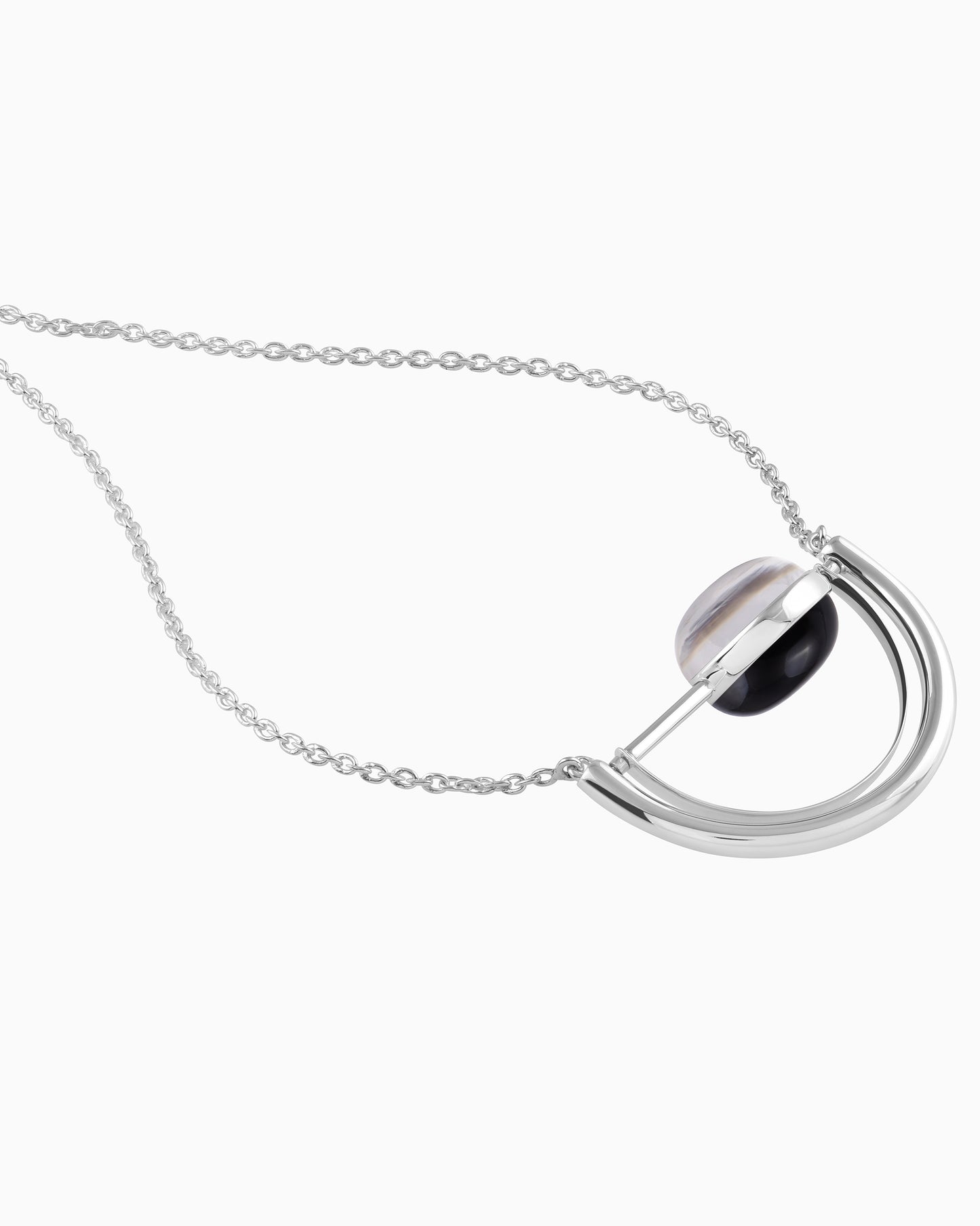 Galeleian Two Faced Moon Necklace 18"