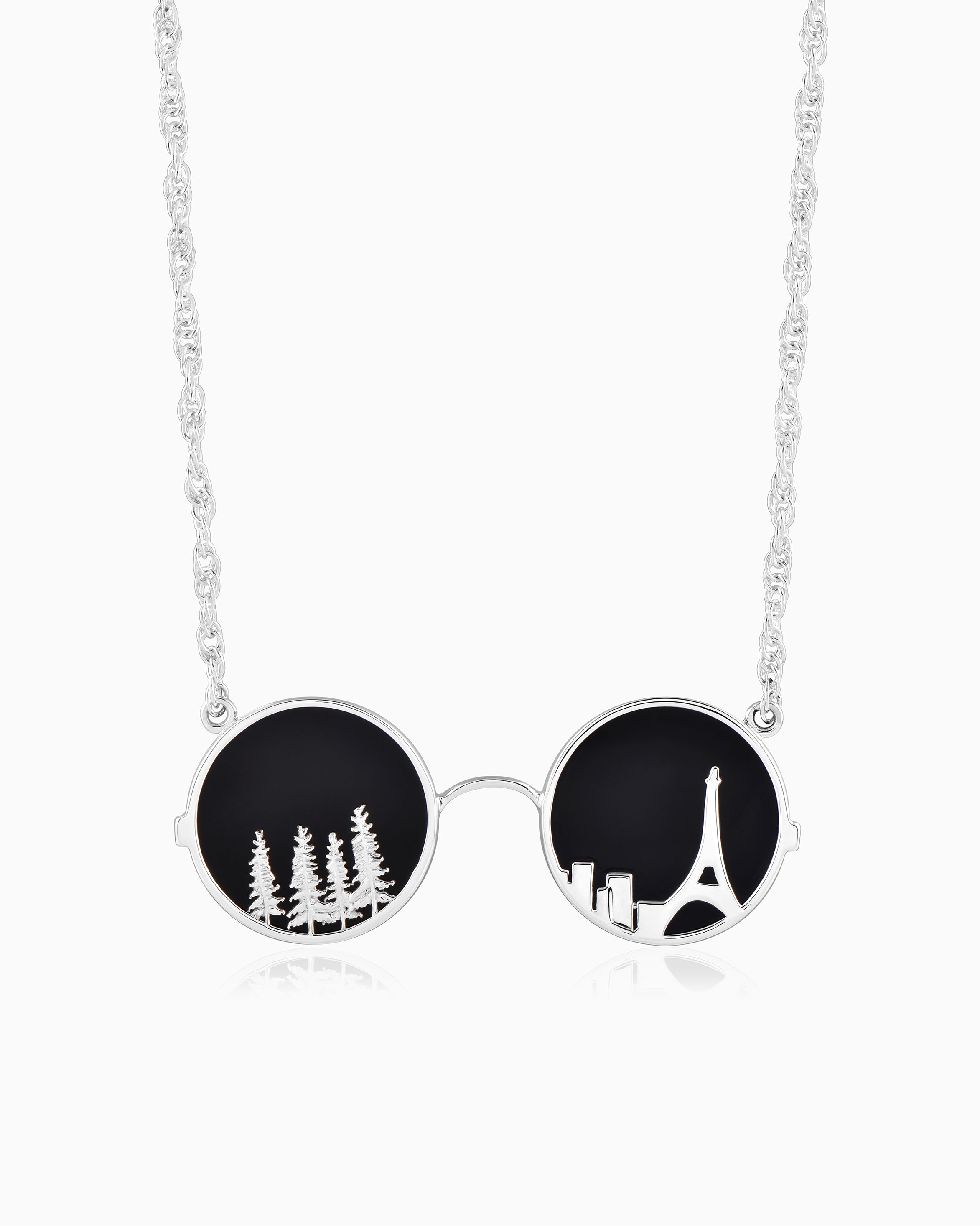 Asphalt Bloom Necklace - Dark night 18"