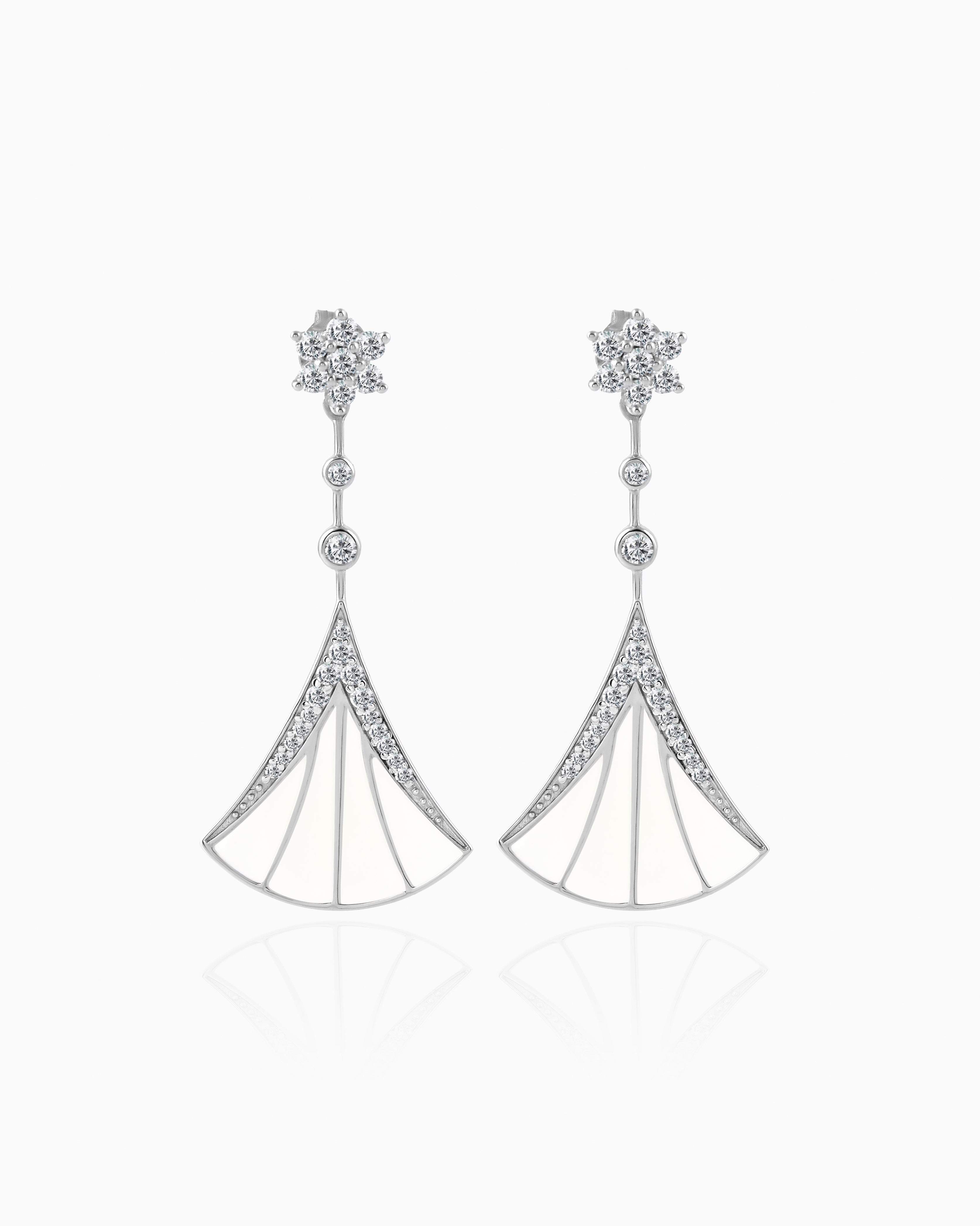 Ivory Enamel Cascade Earrings