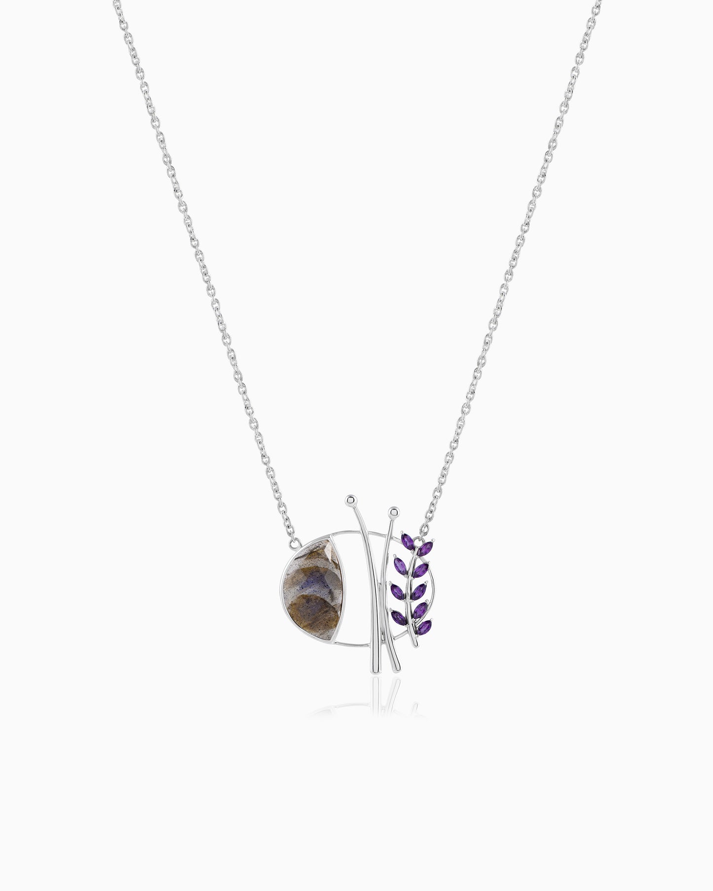 Orchid Abalone Necklace 18"