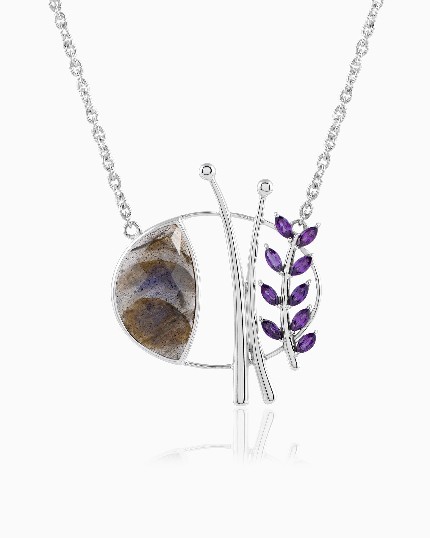 Orchid Abalone Necklace 18"