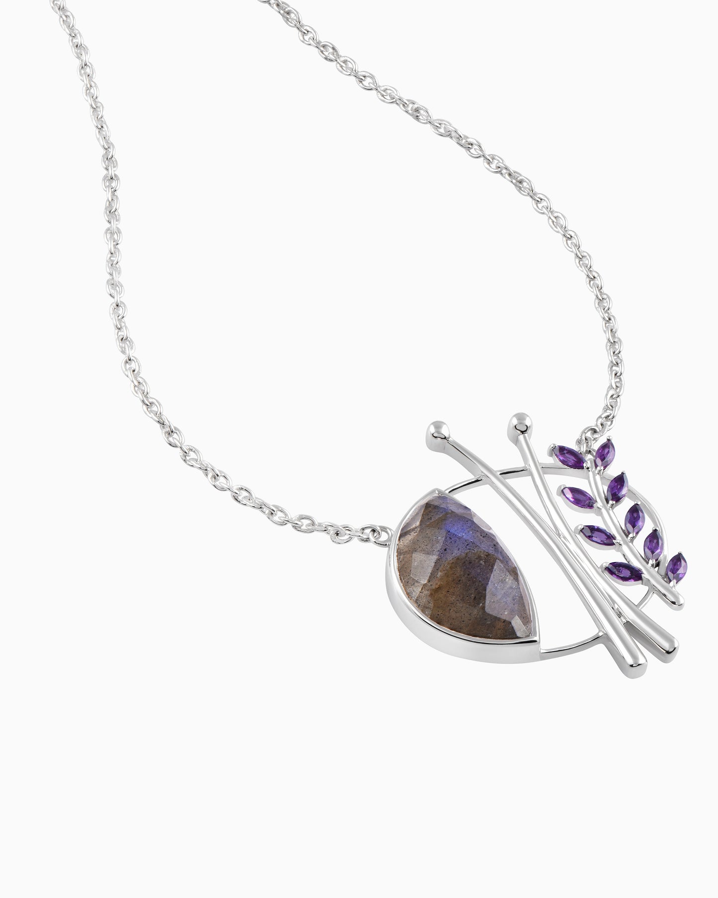 Orchid Abalone Necklace 18"