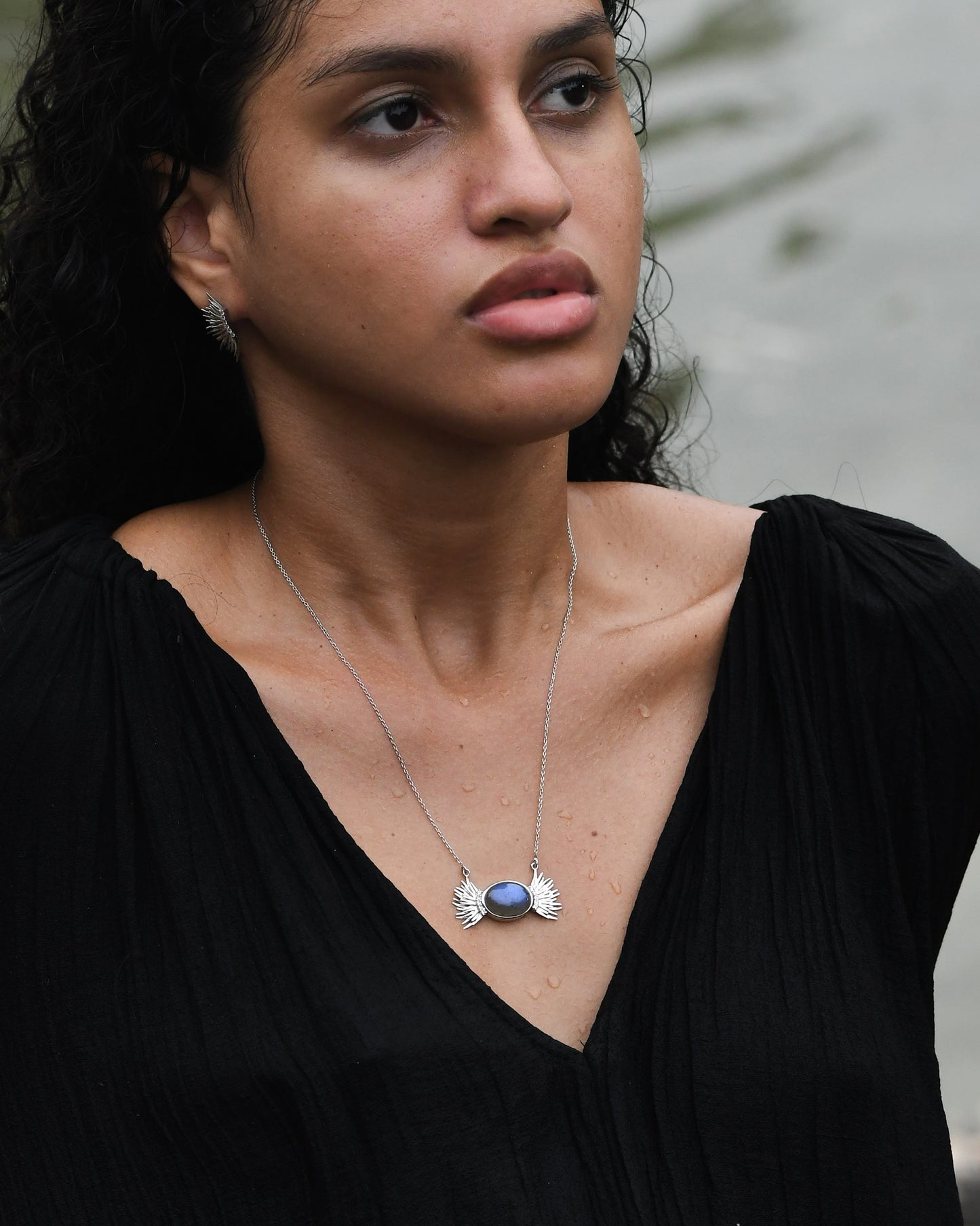 Winged Orb Moonlight Necklace 18"