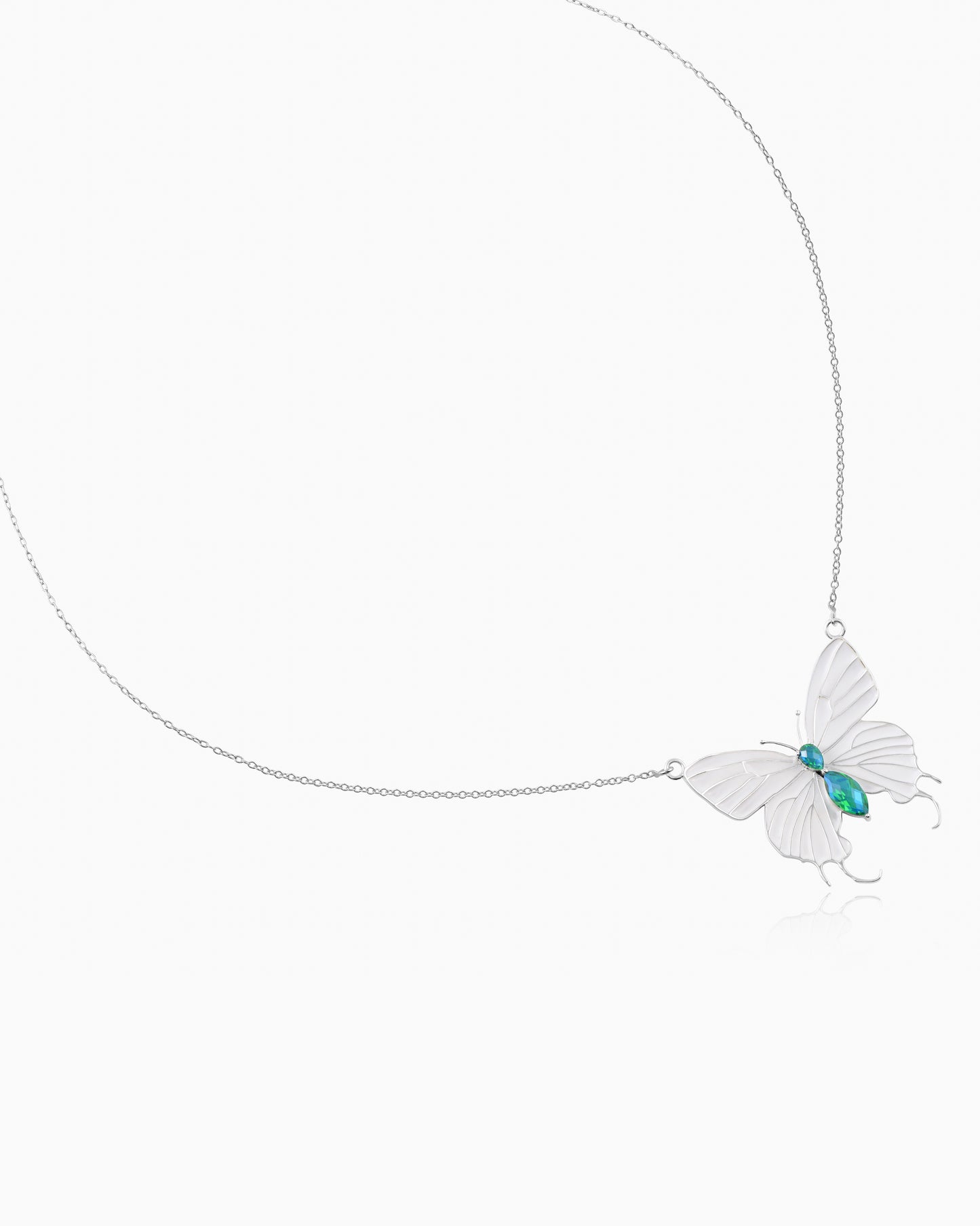 Rainbow Butterfly Necklace 18.5"