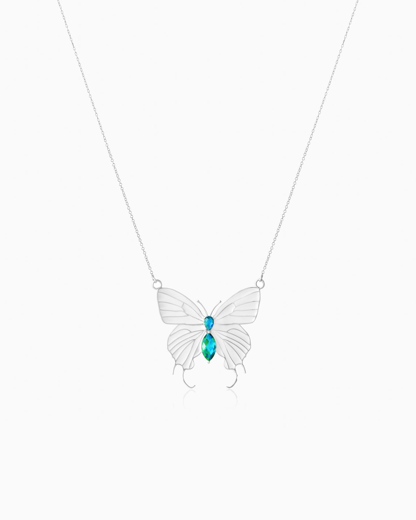 Rainbow Butterfly Necklace 18.5"