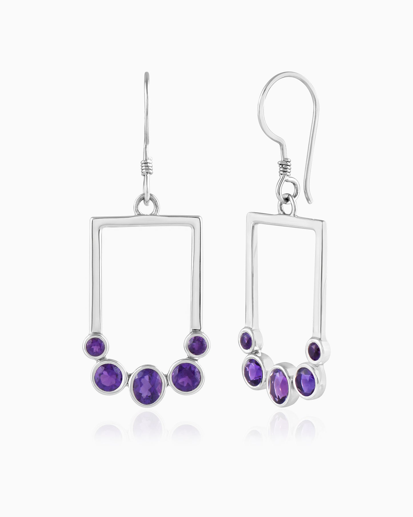 Luminous Orbit Kissed by Amethyst Earrings