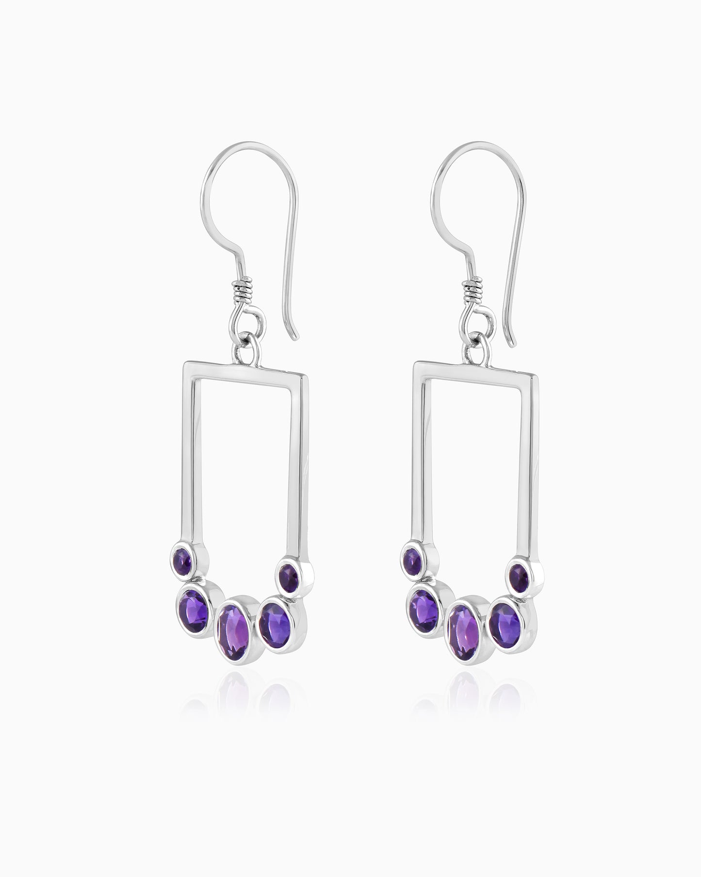 Luminous Orbit Kissed by Amethyst Earrings