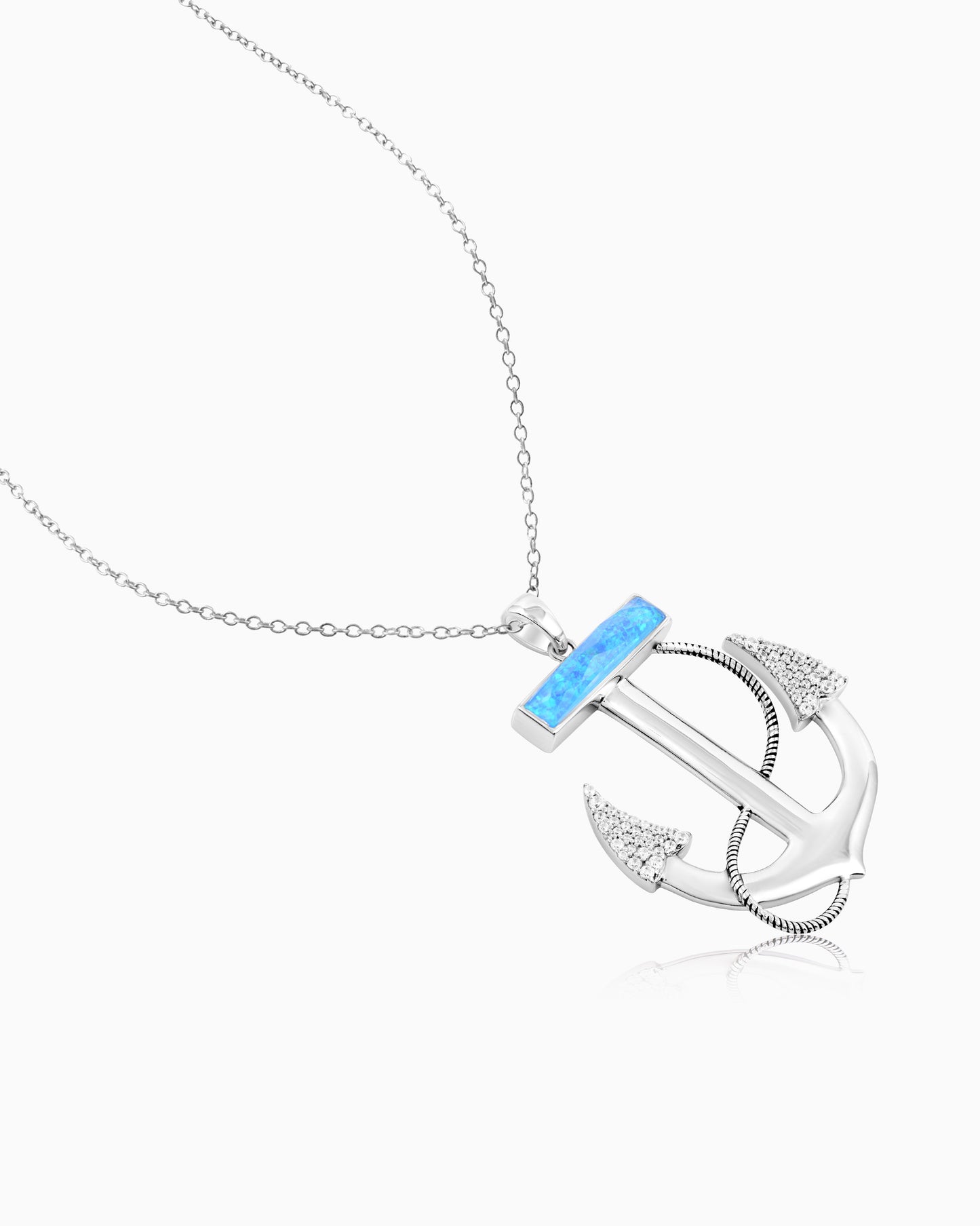 Sea Quartz Anchor Pendant