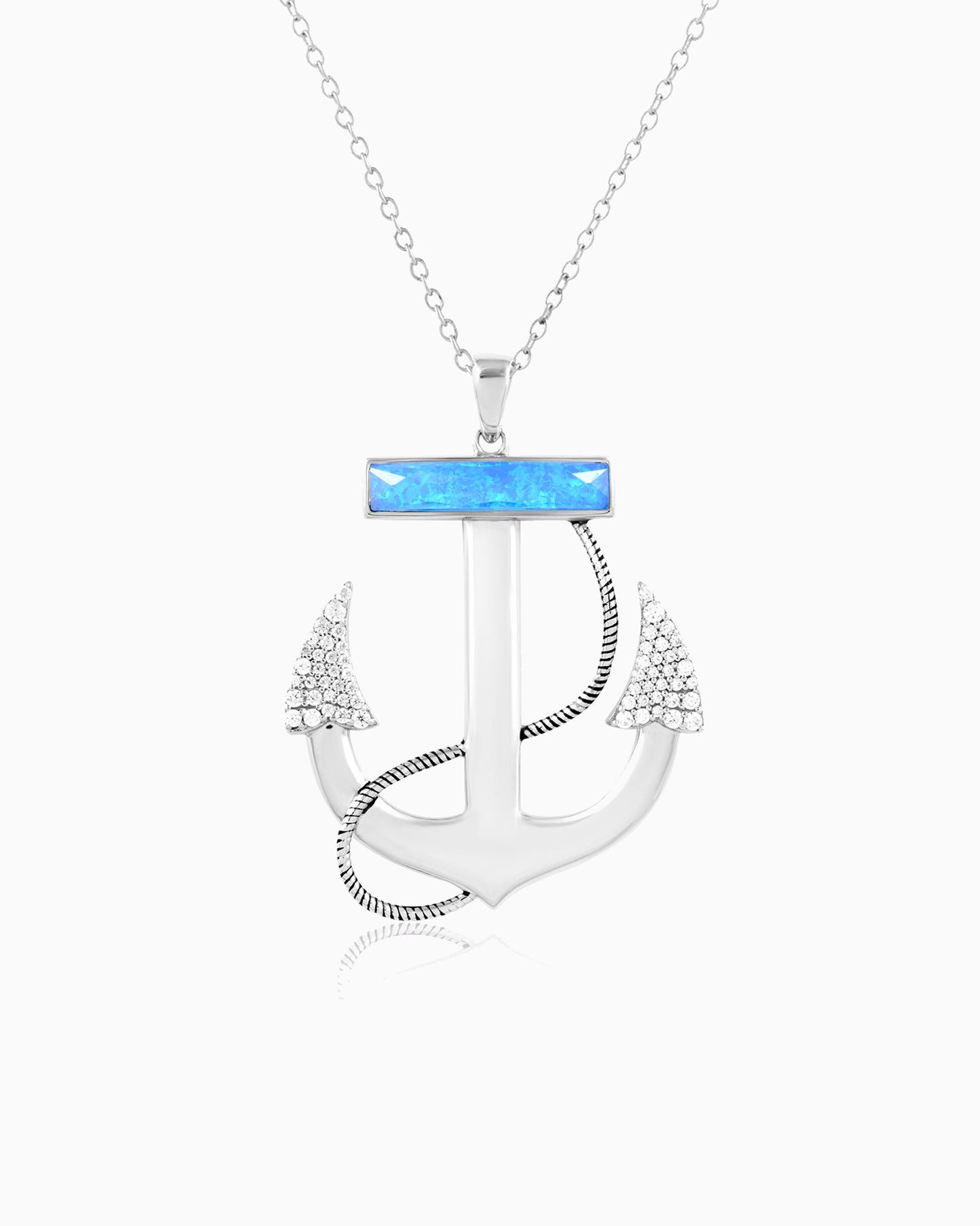 Sea Quartz Anchor Pendant