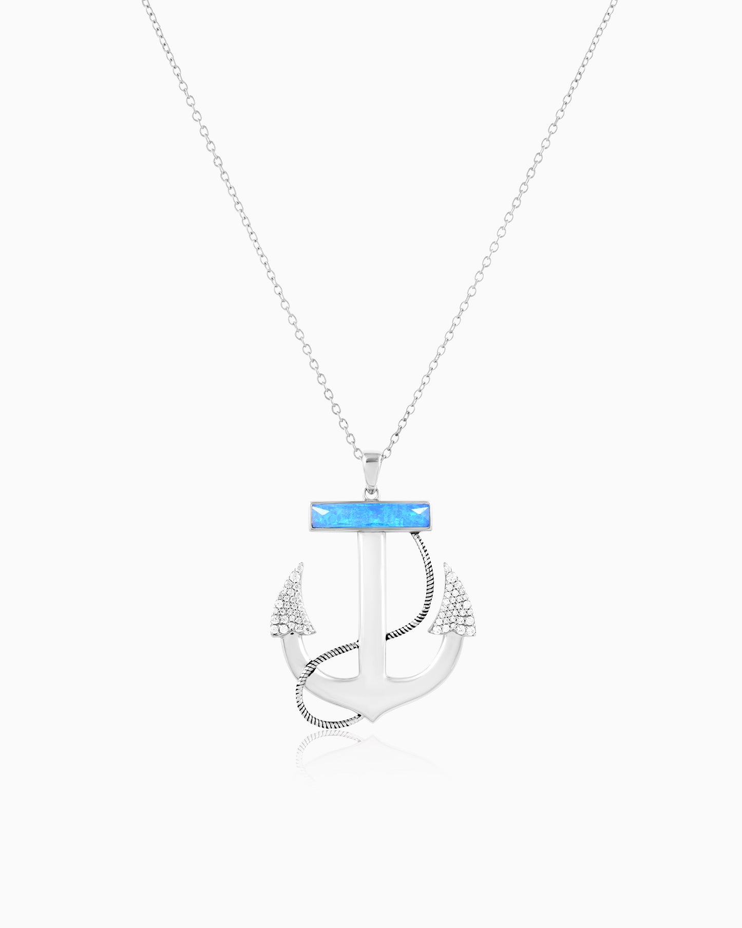 Sea Quartz Anchor Pendant