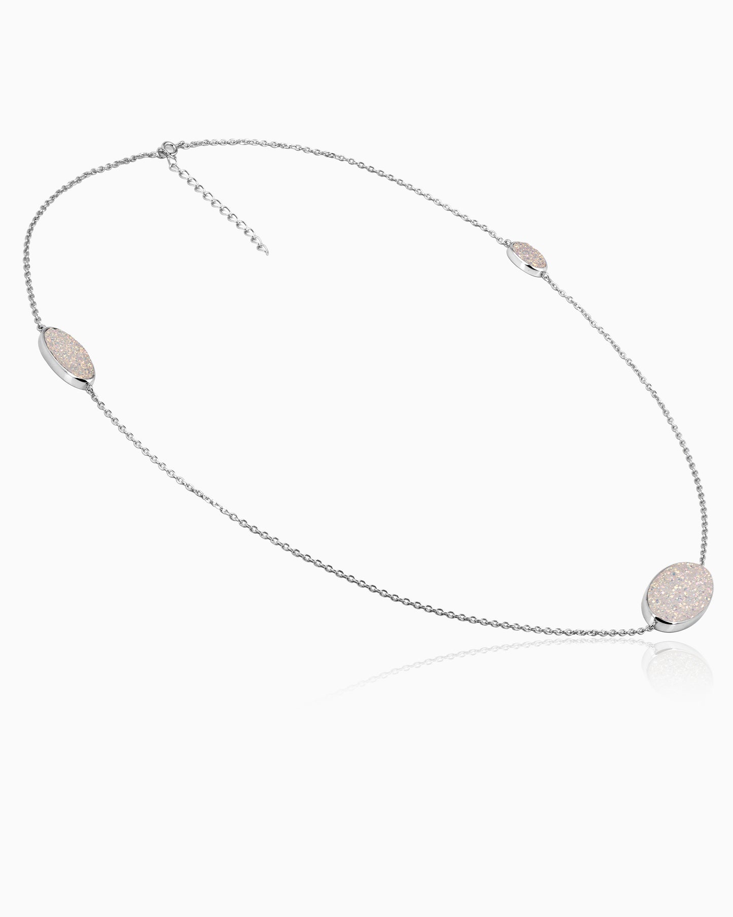Pink Pearl Druzy Necklace 24"