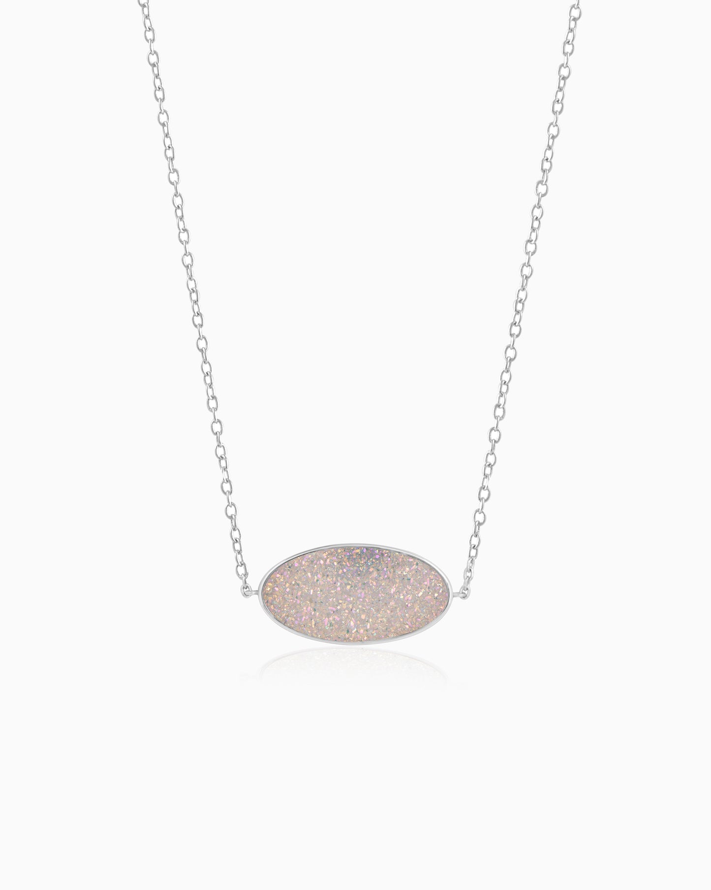 Pink Pearl Druzy Necklace 24"