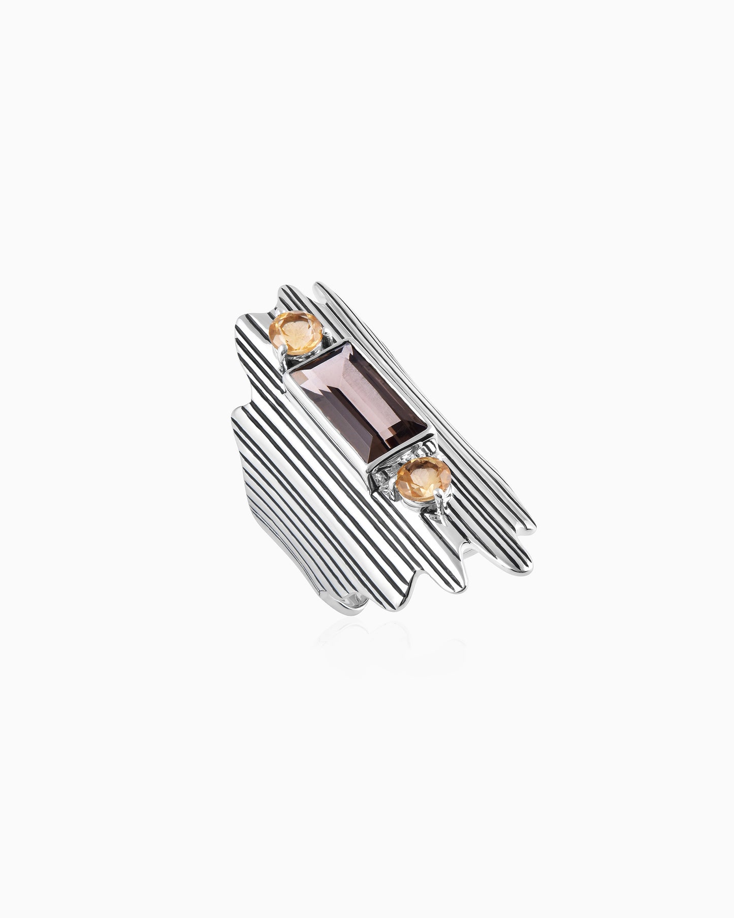 Liquorglint Smoky Crest Ring