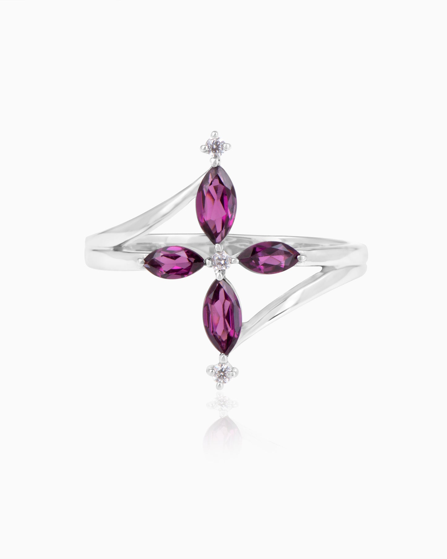 Rhodolite Floral Ring