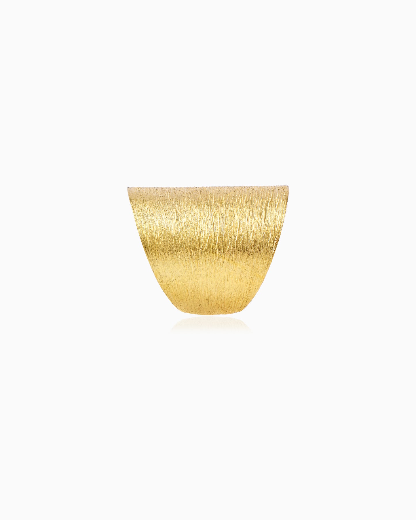Scratched Extra Wide Gold Ring