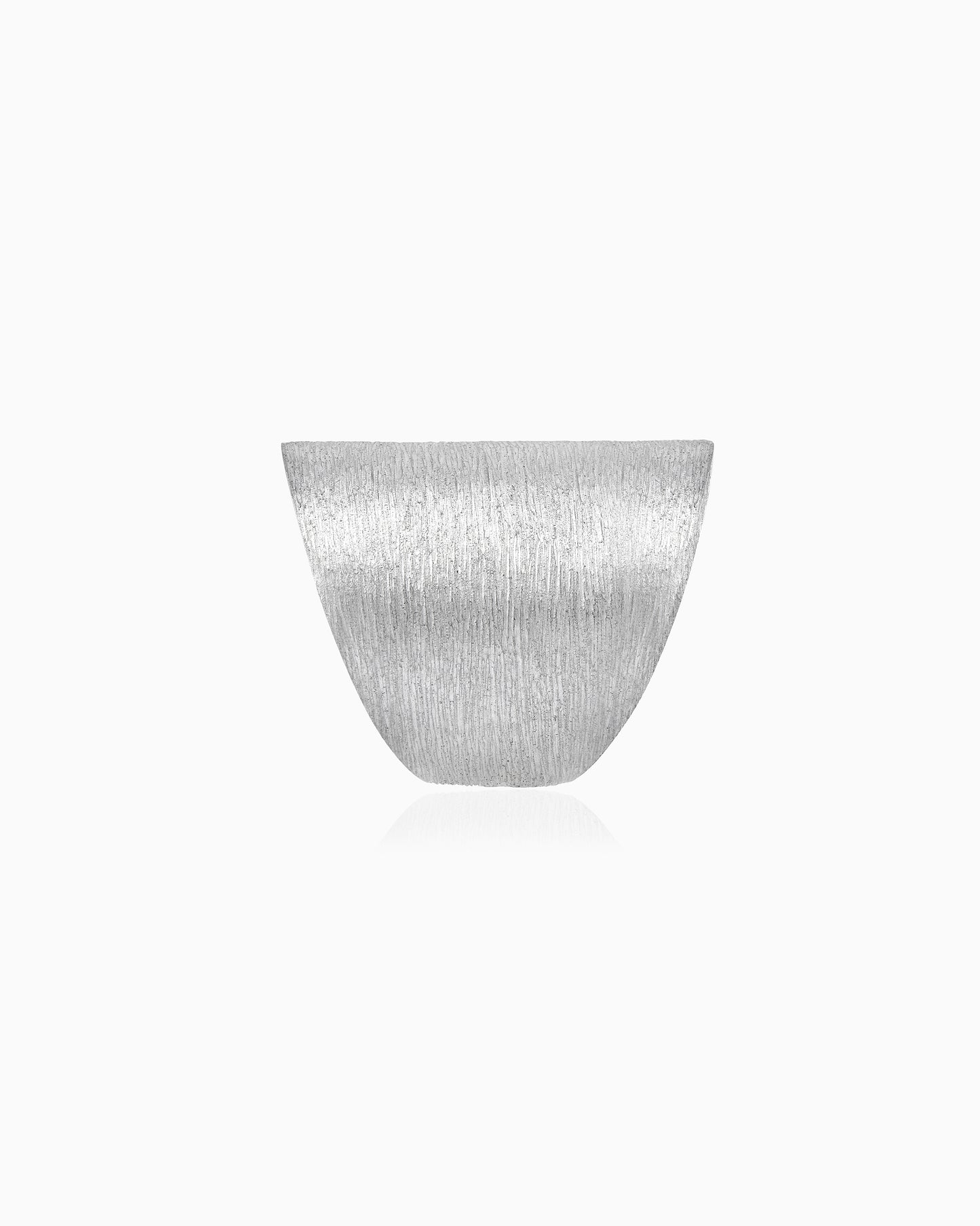 Silver wrought Scratched Extra Wide Ring