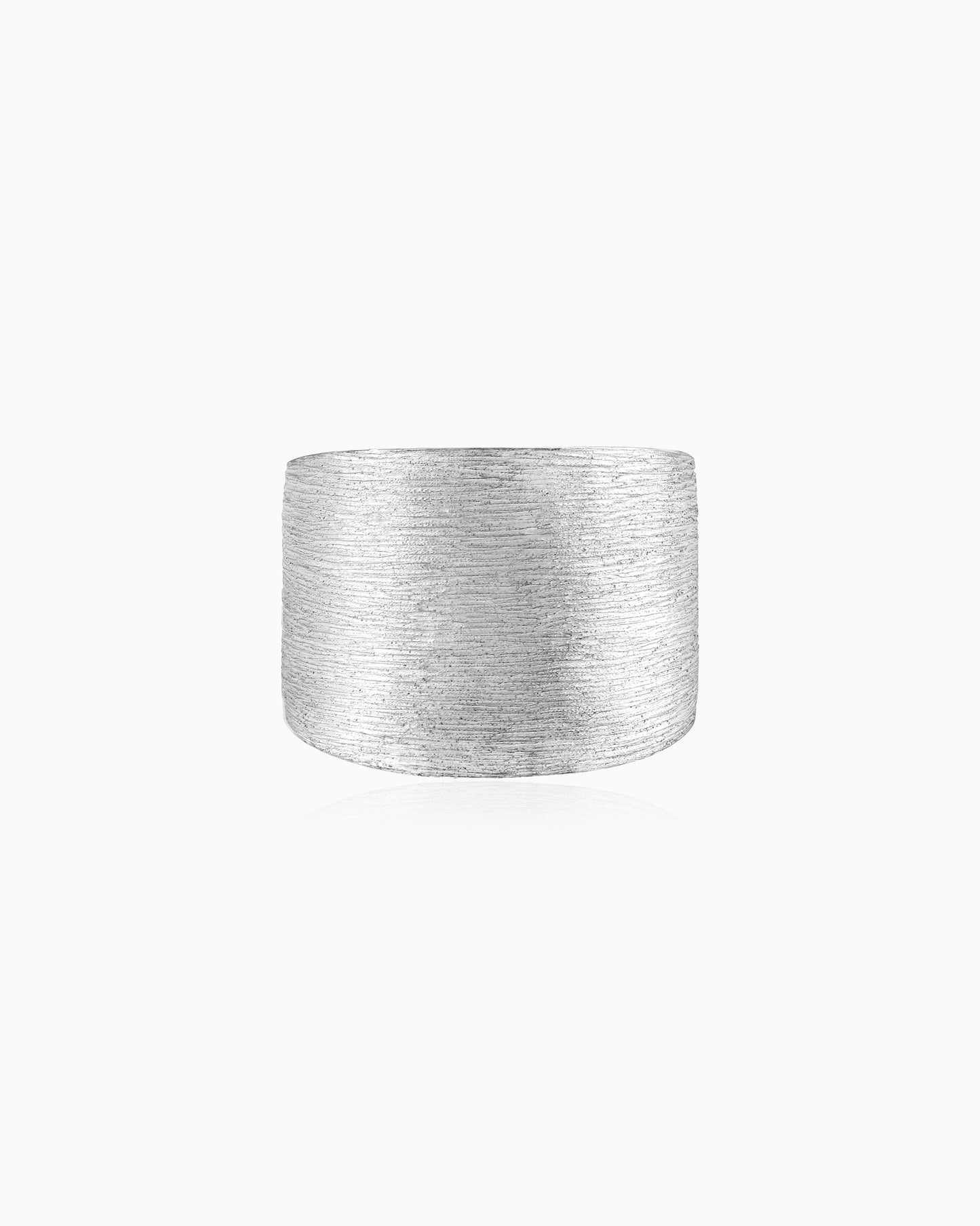 Sterling pulse Scratched Wide Ring