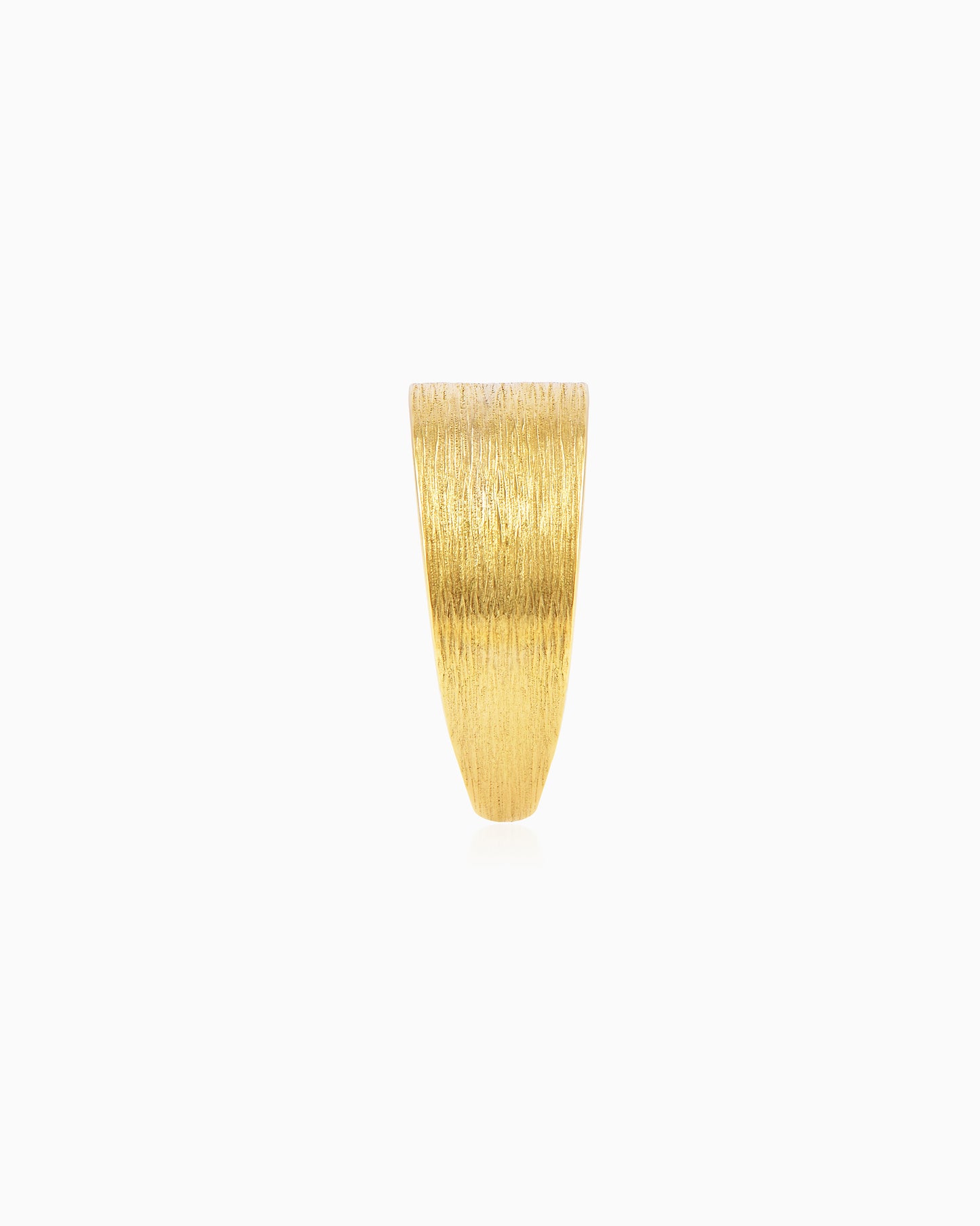 Fire Frame Scratched Gold Ring