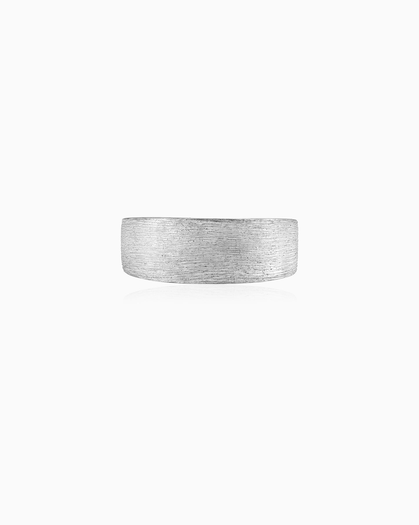 Silver Brace Scratched Ring