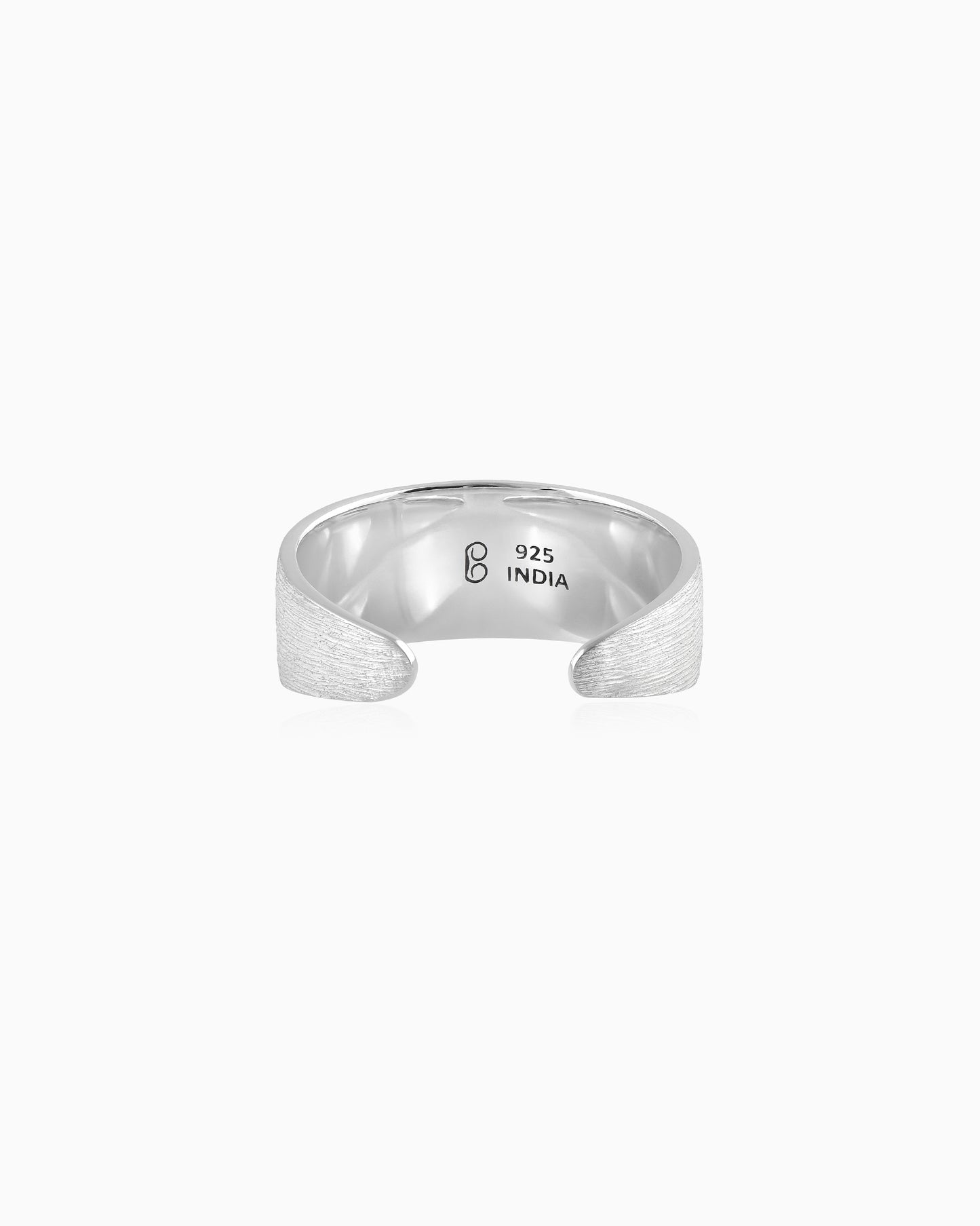 Silver Brace Scratched Ring