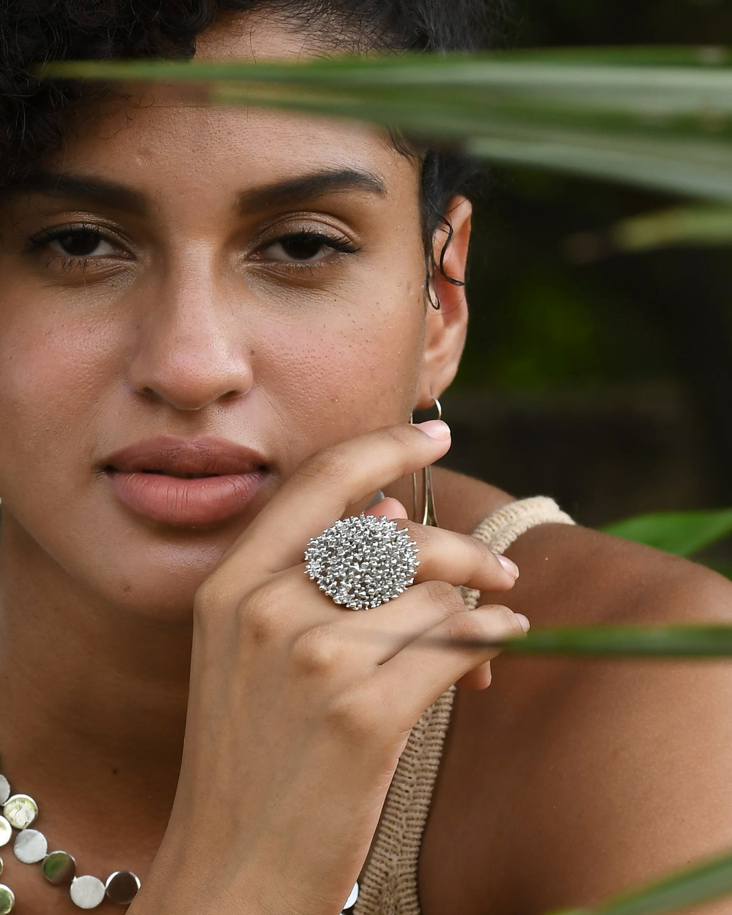 Silvery Algae Ring