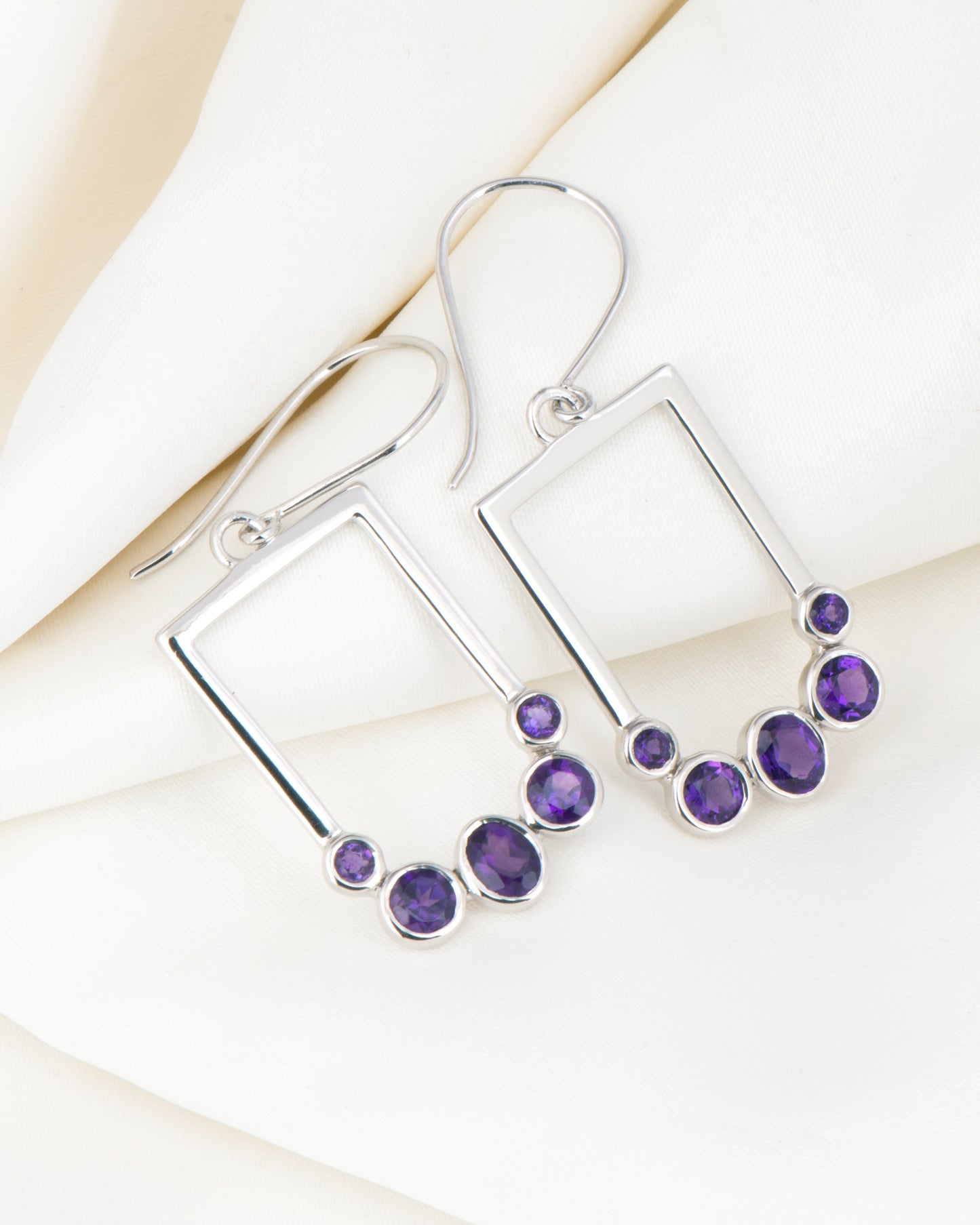 Luminous Orbit Kissed by Amethyst Earrings