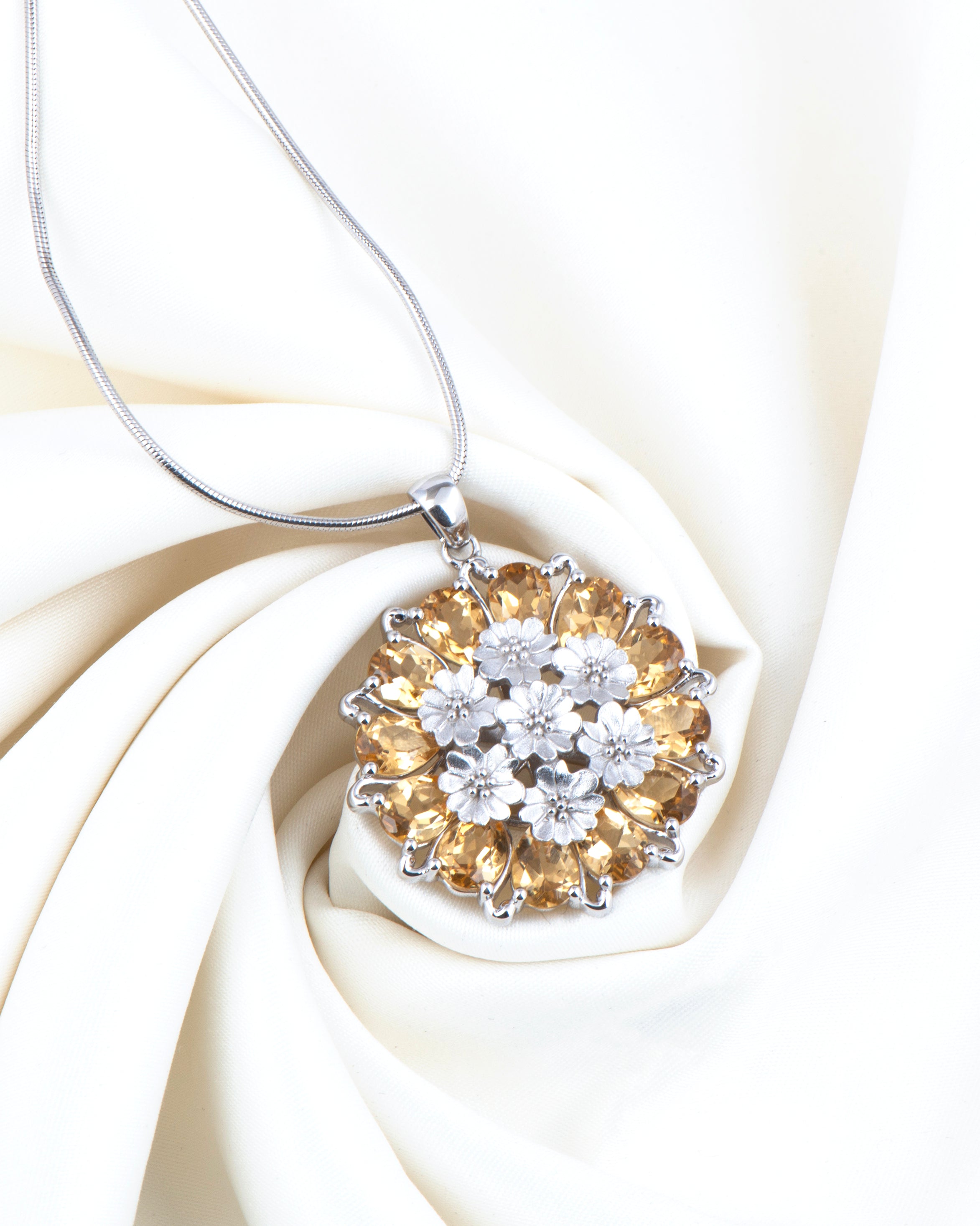 Tatiana Petal Pendant - Citrine Edition
