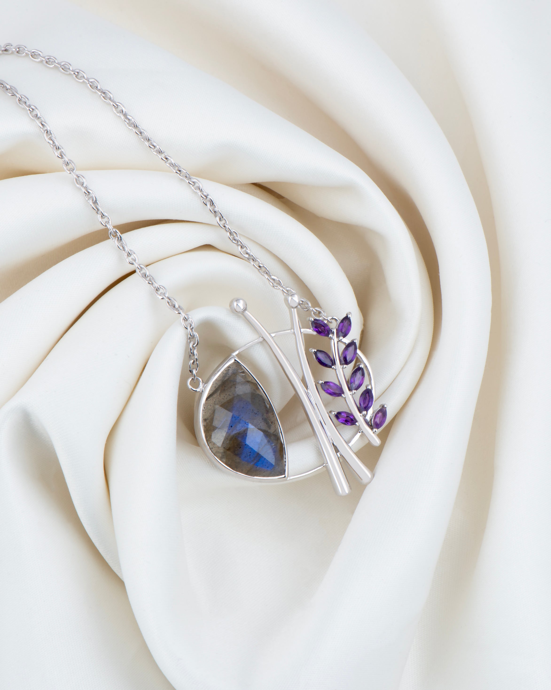 Orchid Abalone Necklace 18"